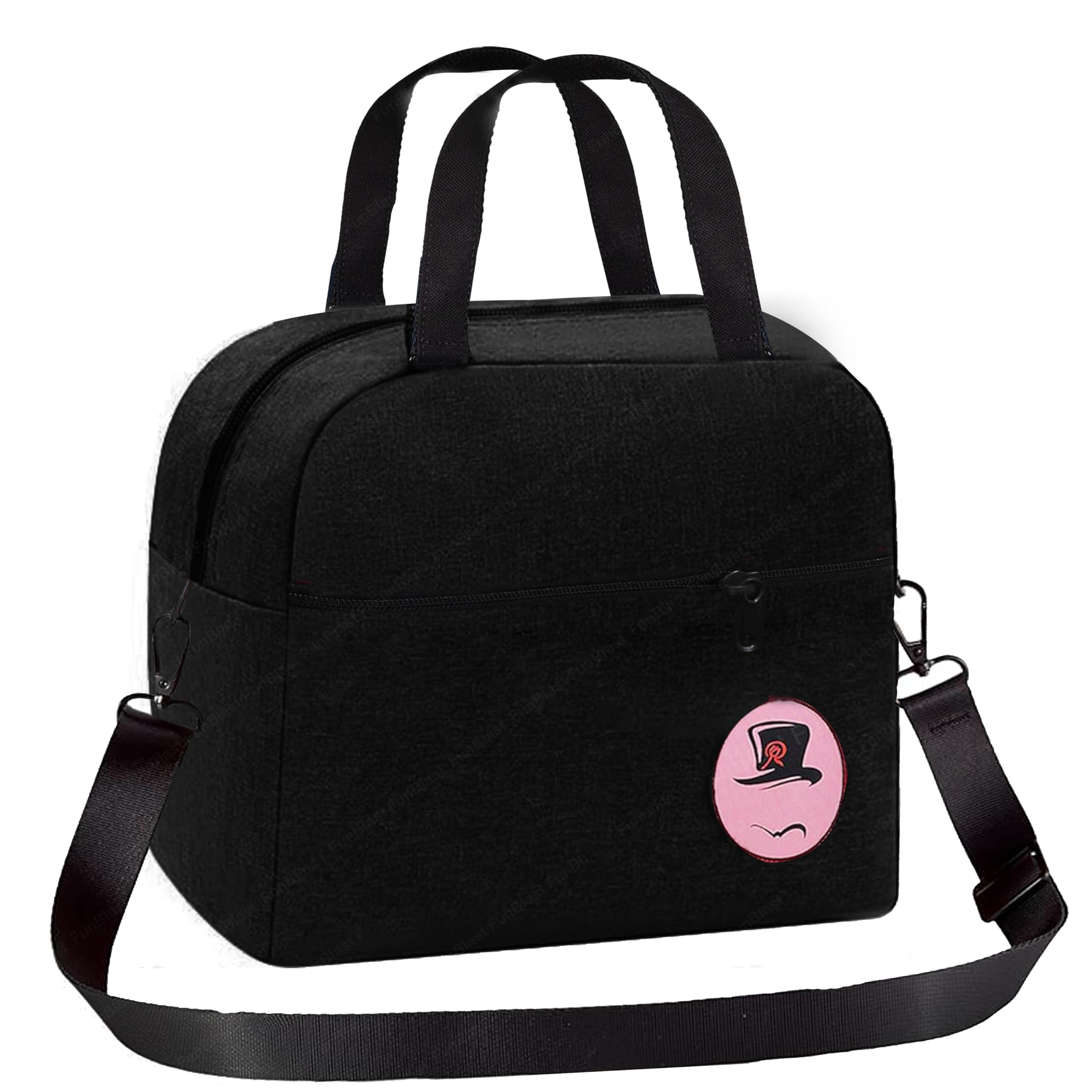 FunBlast Lunch Bag – Insulated Travel Lunch Bag for Office, Multi-Purpose Lunch Box Carrying Bag for Women, Men, Tiffin, Tiffin Bag with Strap, Office Lunch Bag with Side Pocket (Black) (B0D5HY96Q3) Amazon Price History, Amazon Price Tracker