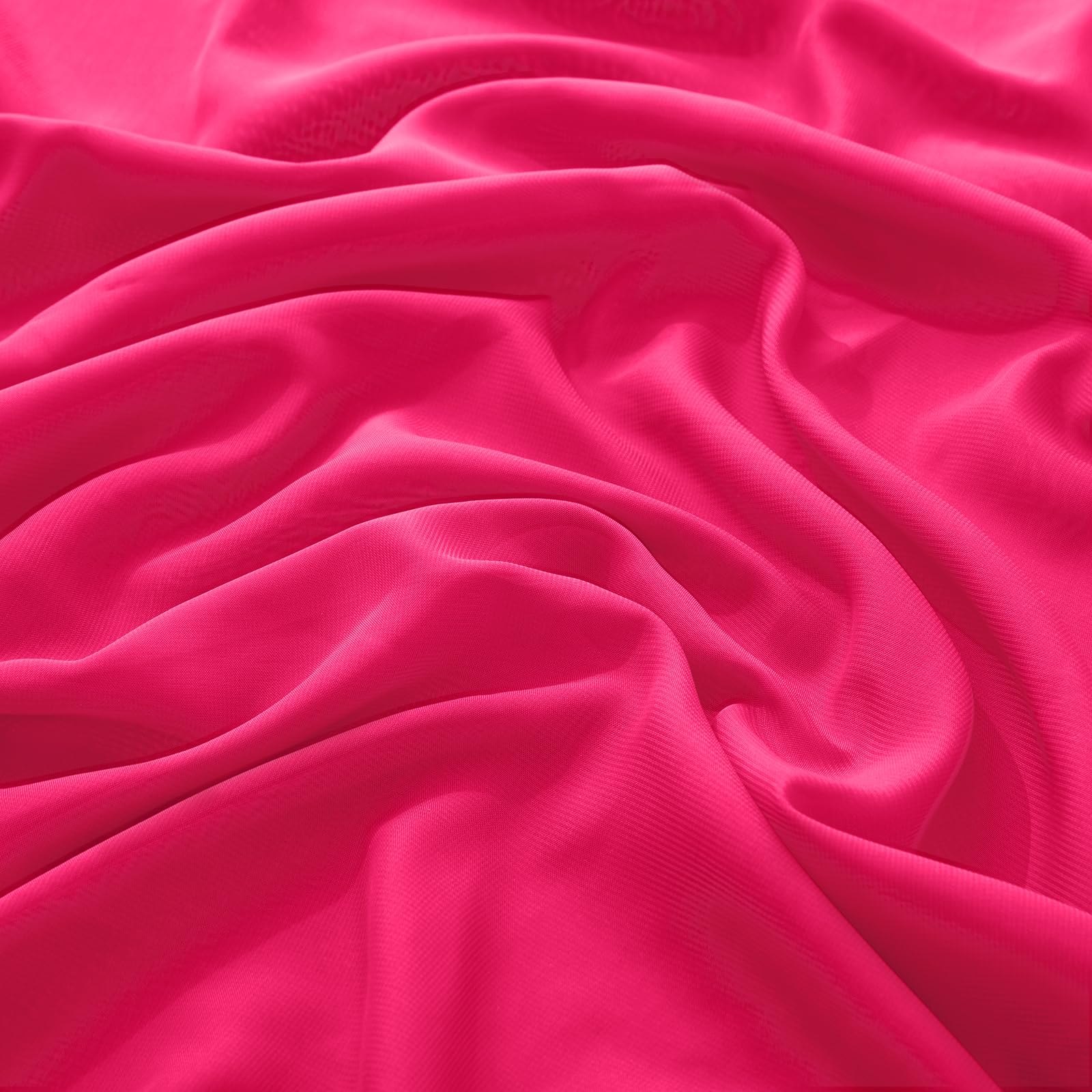 VACVELT Hot Pink Chiffon Fabric by The Yard, 60 Inch Wide Chiffon Sheer Fabric Bolt Wedding Draping Fabric, Soft Chiffon Fabric for Wedding Arch