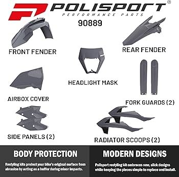 Amazon.com: Polisport Motocross (MX) Replica Plastic Kit for KTM