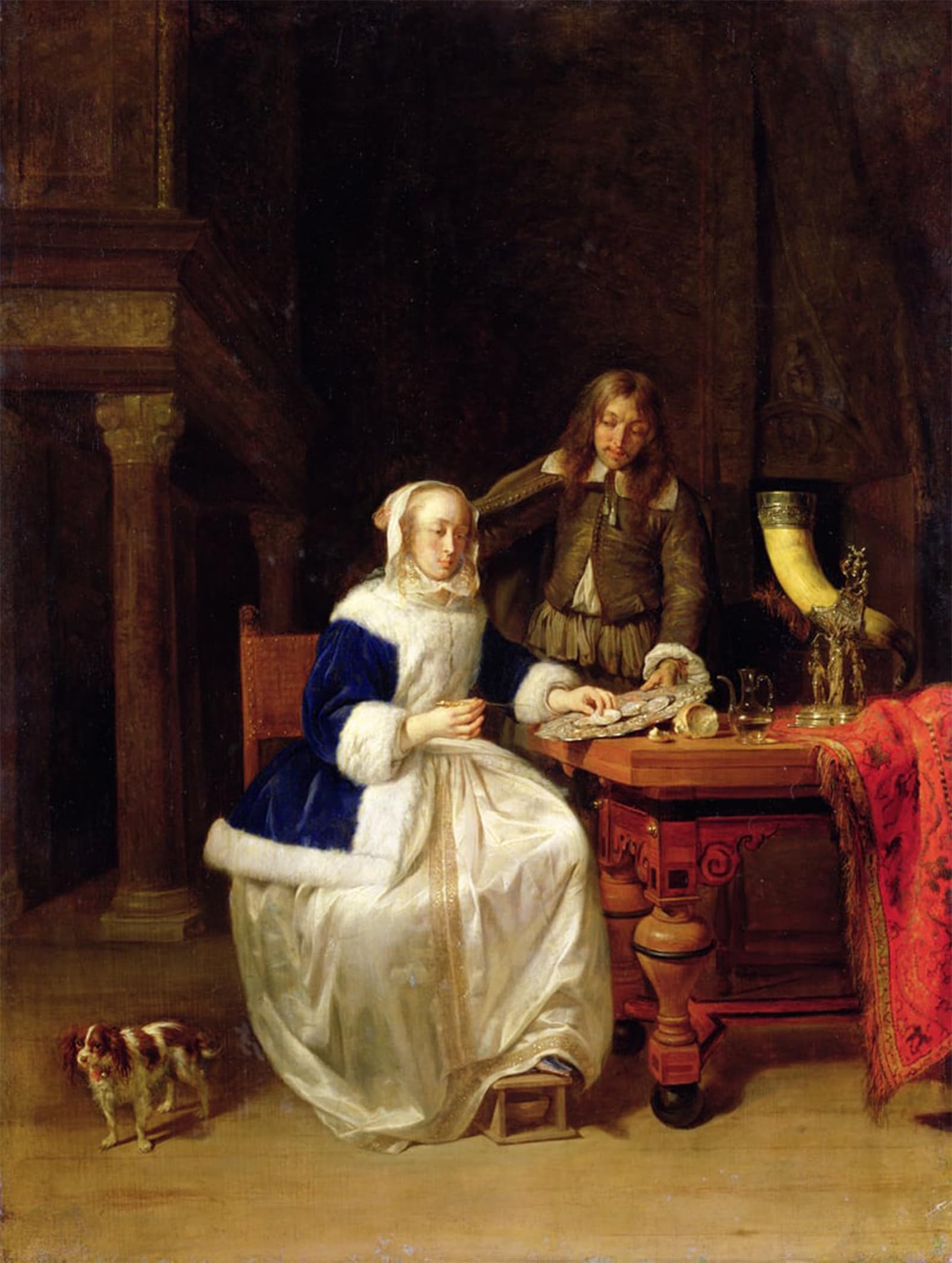 POSTERIIk Vintage Classic Picture Landscape Artwork Breakfast by Gabriel Metsu Portrait Canvas Painting for Office Home Decor 60x90cm
