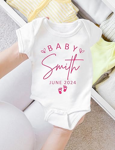 Miniatura 5 de Dilypod Custom Baby Pregnancy Announcement Bodysuit 0-3 Months, Baby Announcement Onesie, New Mom Gift, New Dad Gift, New Parent Gift