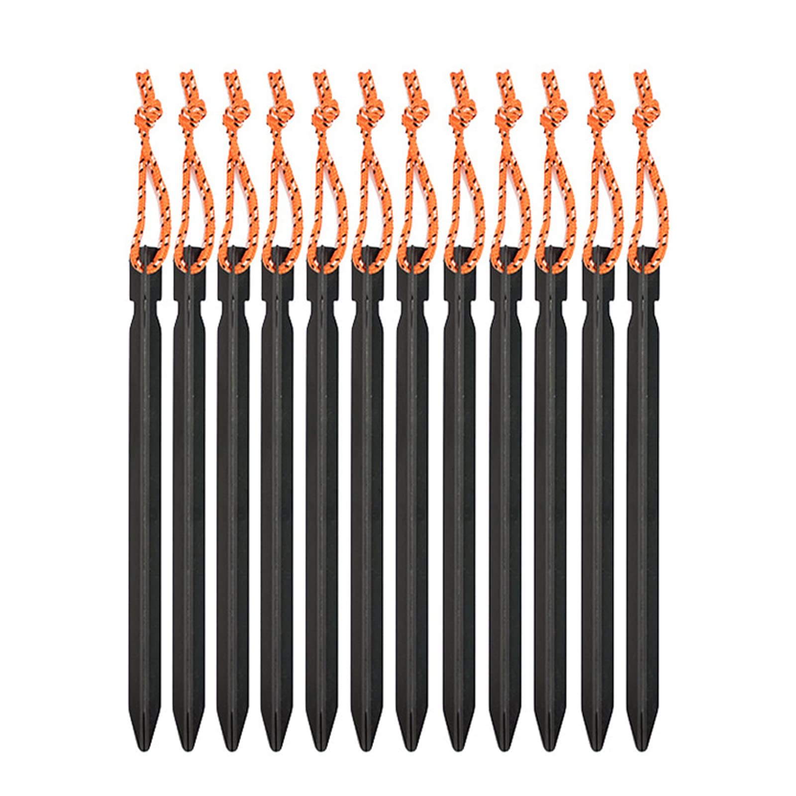 12 Pièces Piquets de Tente,Piquets de Tente,Piquets de Tente Robustes en Forme de Y en Alliage d'Aluminium Clou de Piquet de Tente de Camping avec Corde Réfléchissante pour Camping
