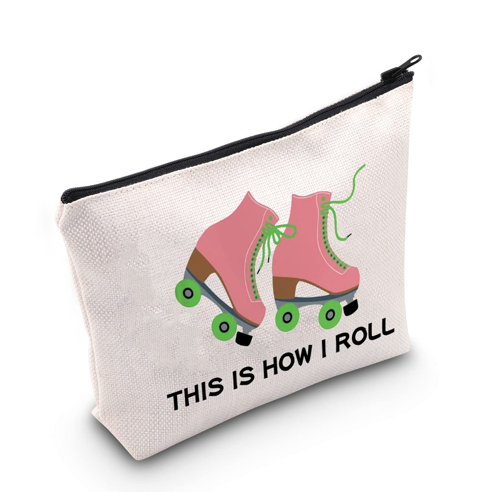 POFULL Roller Skater Gift Roller Skating Lover Makeup Bag This Is How I Roll Cosmetic Bag