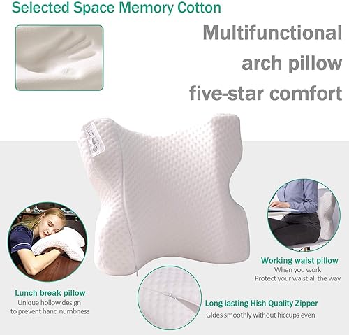 Miniatura 2 de ALEVMOOM Almohada de brazo para parejas, almohada cervical antipresión de mano, almohada en forma de arco de espuma viscoelástica de rebote lento,