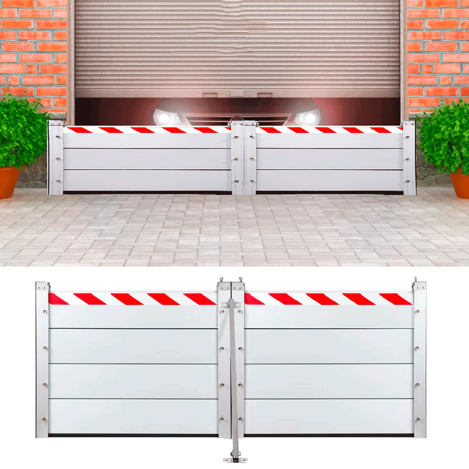 113x40cm Barrera Anti Inundaciones, Barrera MóVil de ProteccióN Contra Inundaciones En Puertas Barrera Contra Inundaciones Garaje Reutilizable Deflector de Barrera Contra Inundaciones