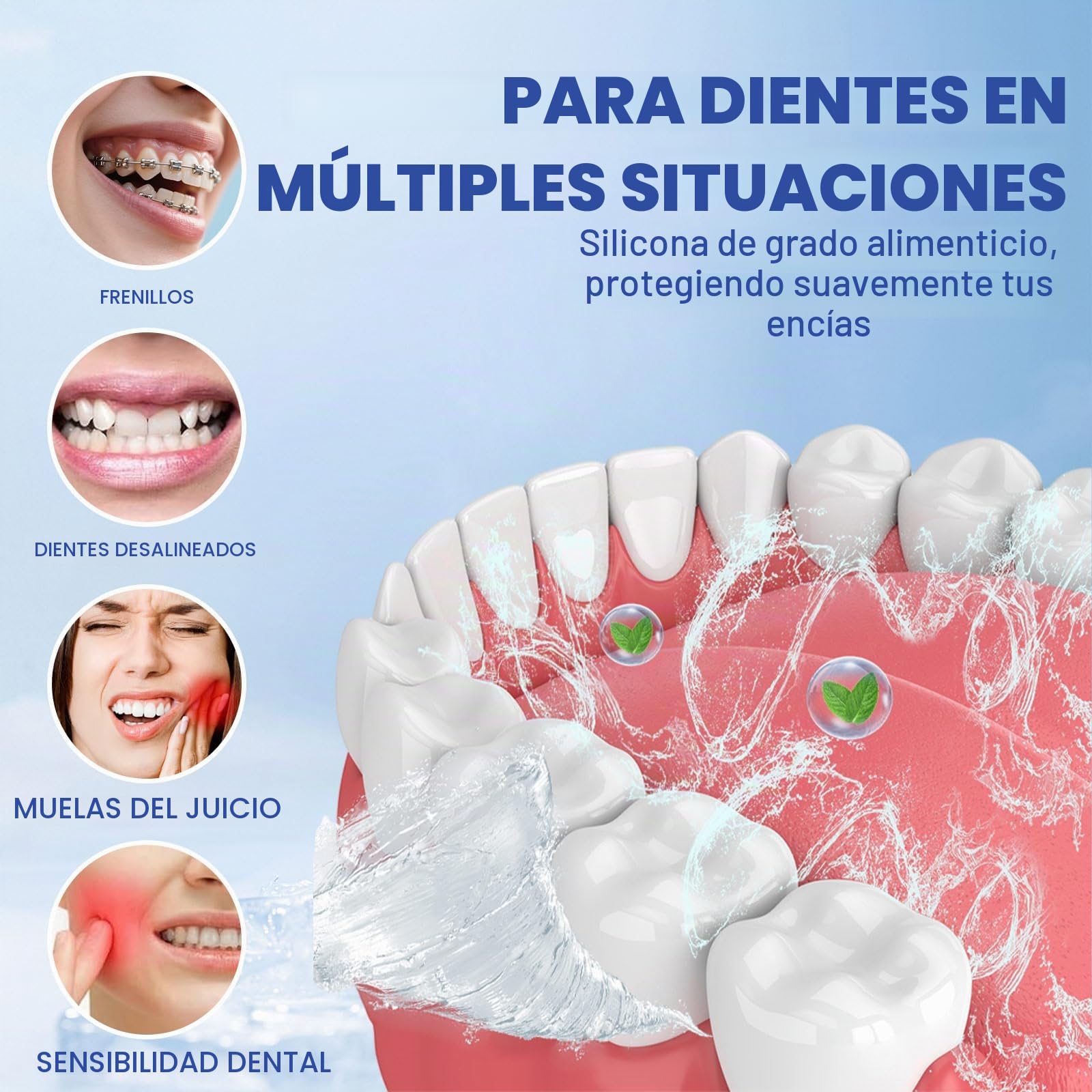 Cepillo de dientes ultrasónico, cepillo de dientes eléctrico ultrasónico automático de 360°, cepillo de dientes eléctrico ultrasónico para adultos con 1 cabezal de cepillo de silicona en forma de U, 3