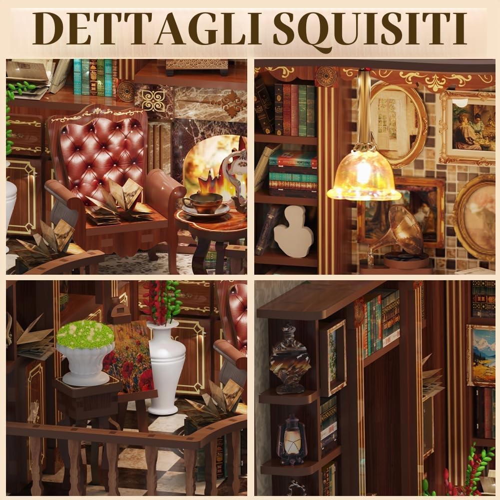 Aolso Book Nook Kit, DIY Kit di Casa Miniature, Creativo per Realizzare Case delle, Regalo di Compleanno e Adulti-Book