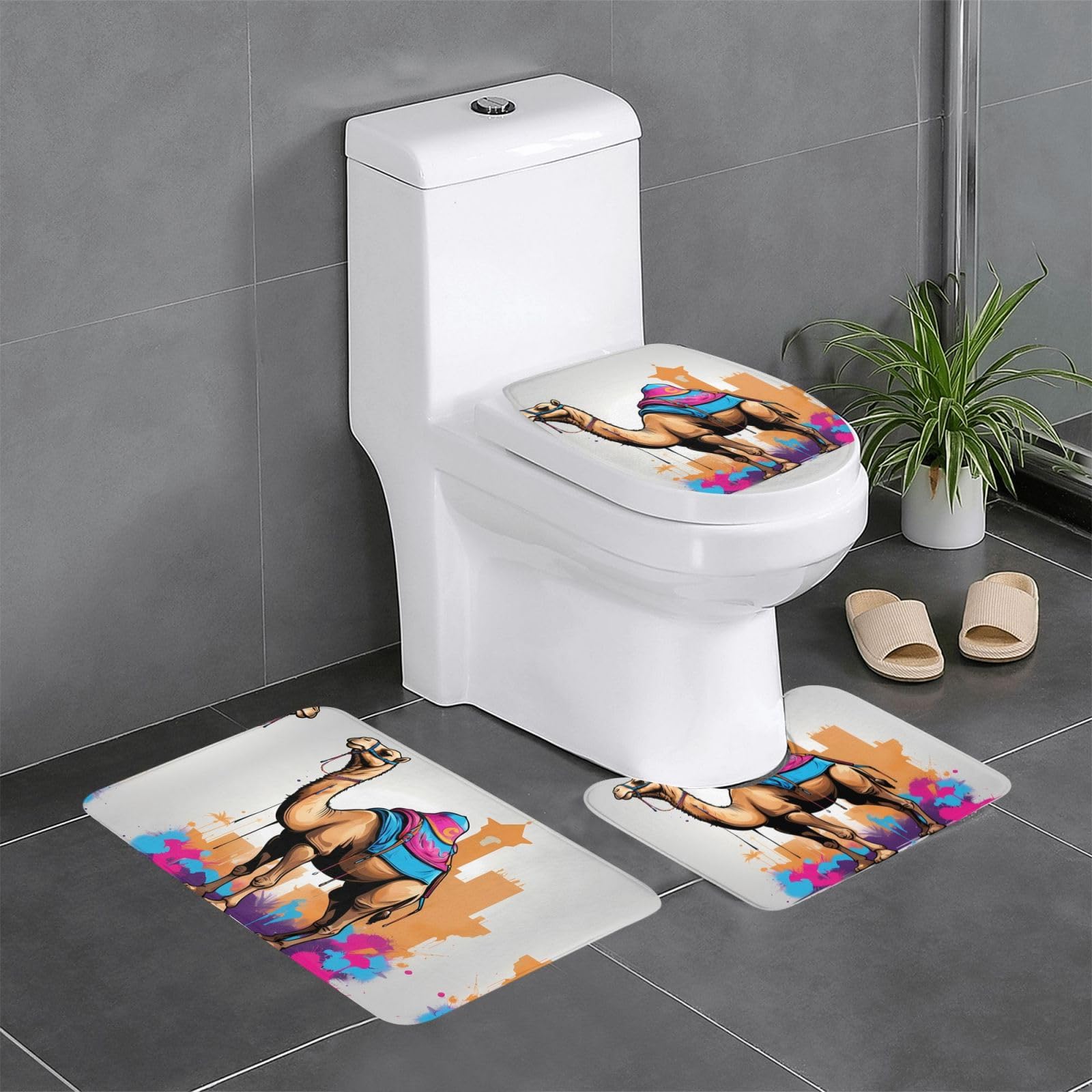 Tapis de sol antidérapant 61x40,6 cm lavable pour toilettes et lavabo lot de 3