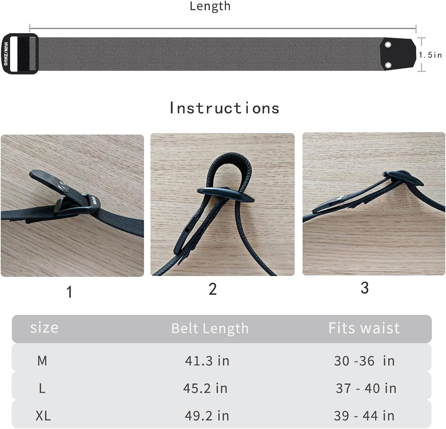Nylon Canvas Belts for Men, Adjustable Length EDC Work Belt for Hiking Military Sports Outdoor - Image 7