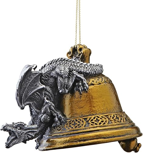 Miniatura 123 de Design Toscano Frost The Gothic Dragon - Adorno navideño para decoración navideña, 3 pulgadas de ancho, 3 pulgadas de profundidad, 5 pulgadas