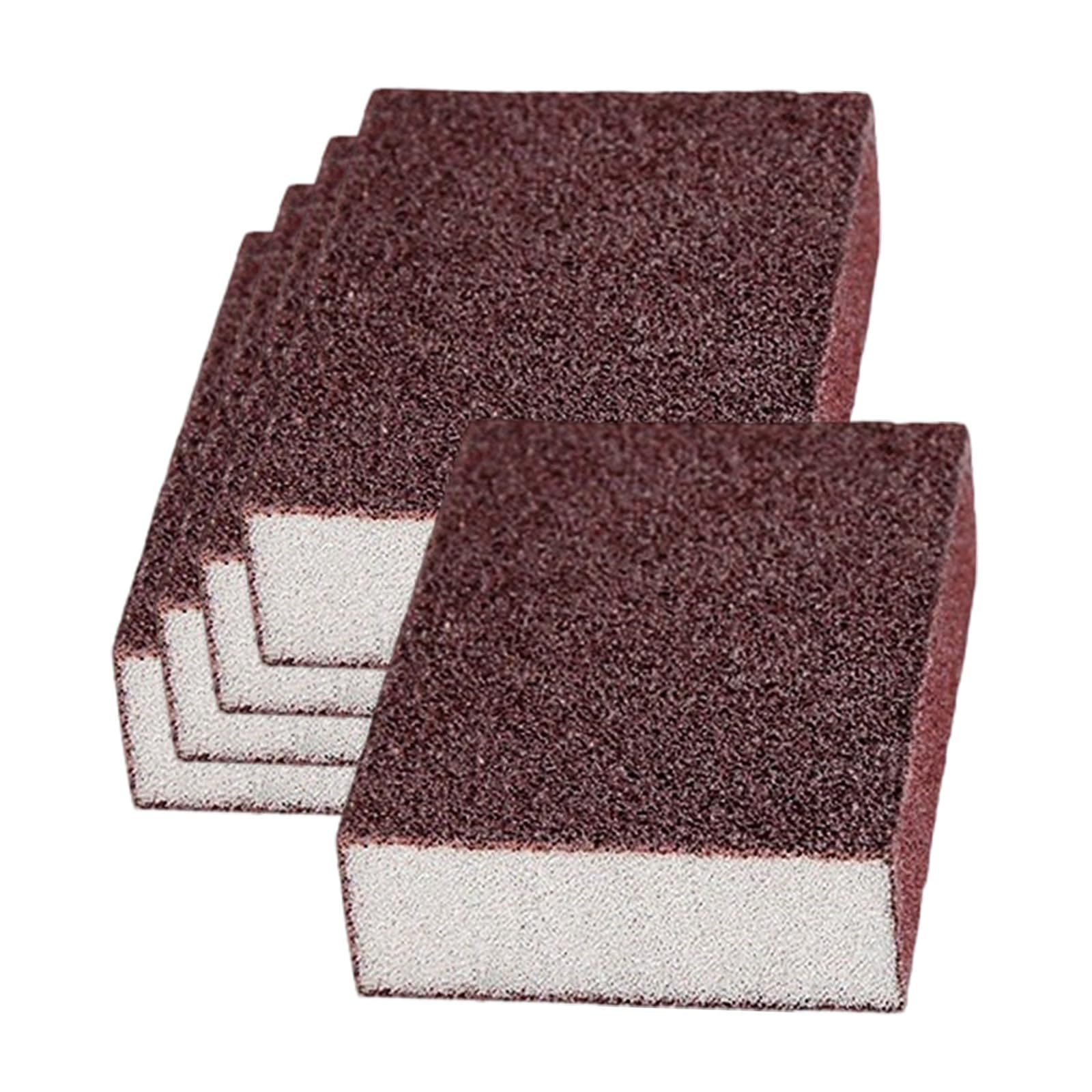5 / 10pcs Practical Scouring Pad with Efficient Sponge and Sanding Design for Stubborn Kitchen Greases Removal Kitchen Cleaning Sponge