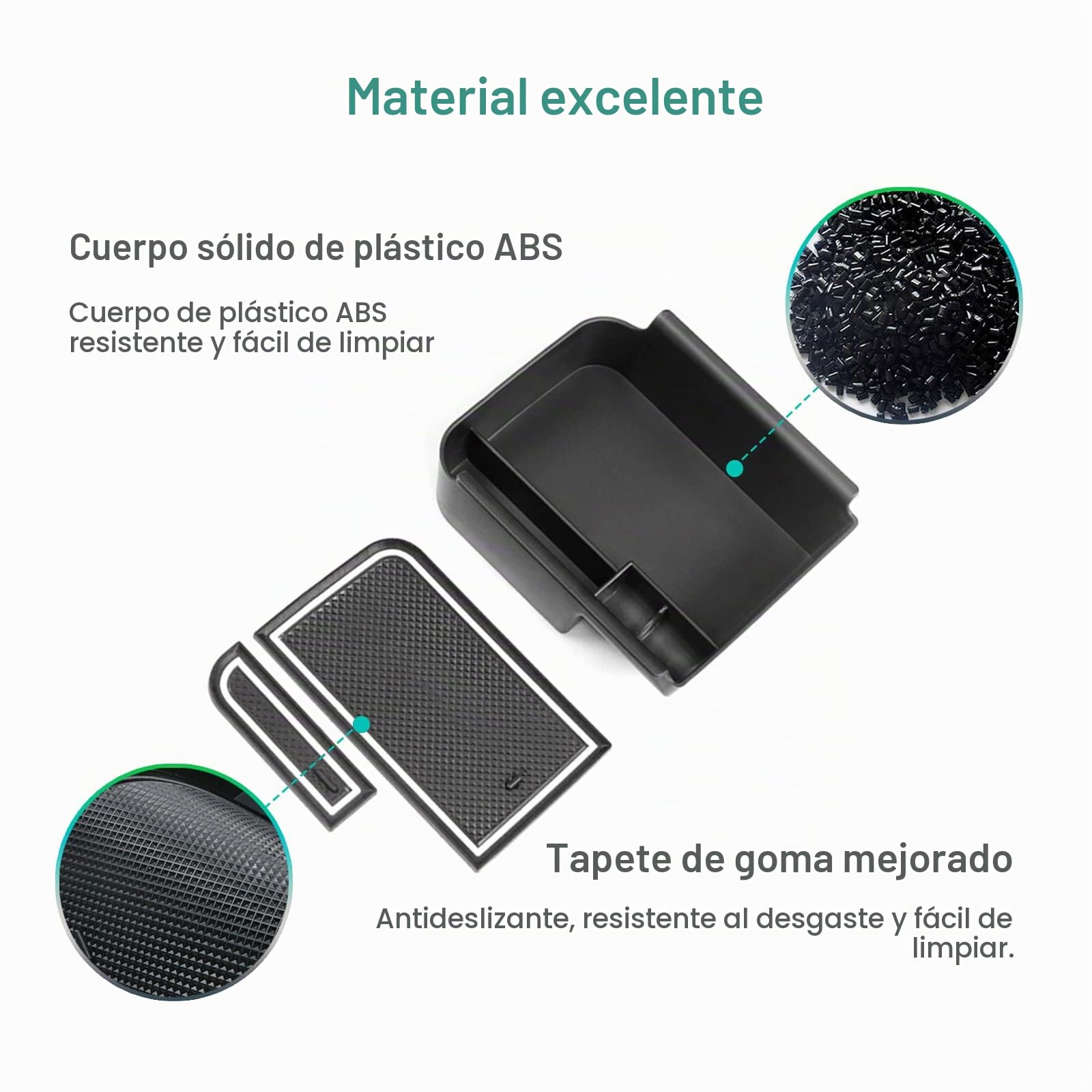 GAFAT Compatible con VW Golf 8 8.5 MK8 2020-2025 2026 Caja de Almacenamiento Consola Central, Golf 8.5 GTI GTE GTD Alltrack R Variant Organizador de Reposabrazos, Golf 8 Accesorios (Blanco)