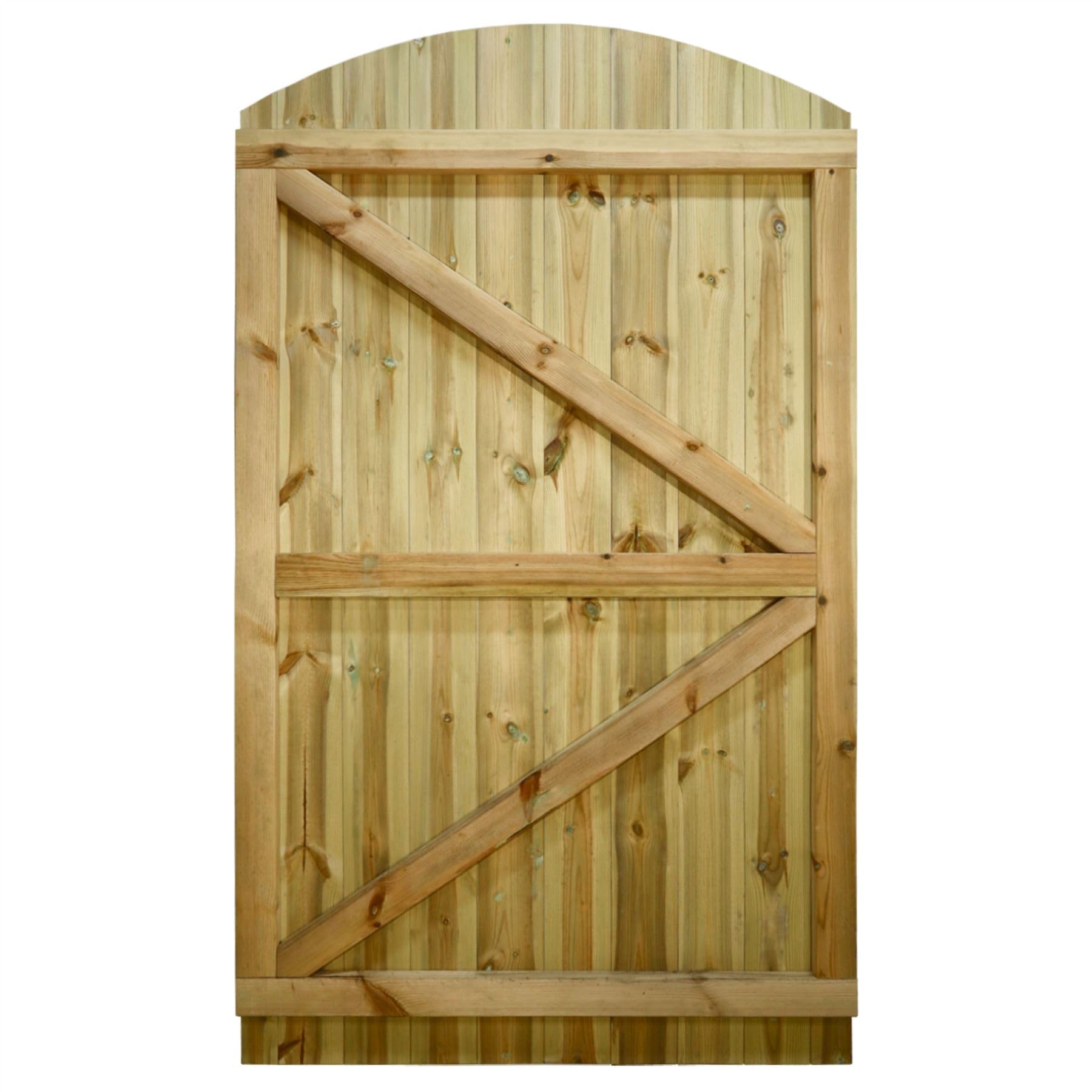 Made to Measure 6ft Wooden Garden Gate, Custom T&G Fully Framed Arch Top Treated Timber Door for Outdoor Pathway Home Access, MAX 180cm High x MAX 105cm Wide