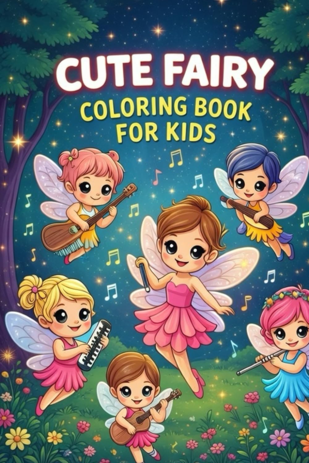 Cute Fairy Coloring Book for Kids: A Magical Coloring Adventure with Cute Fairies, Enchanted Houses, and Whimsical Fantasy Scenes for Kids Ages 4–8 (Coloring Pages)