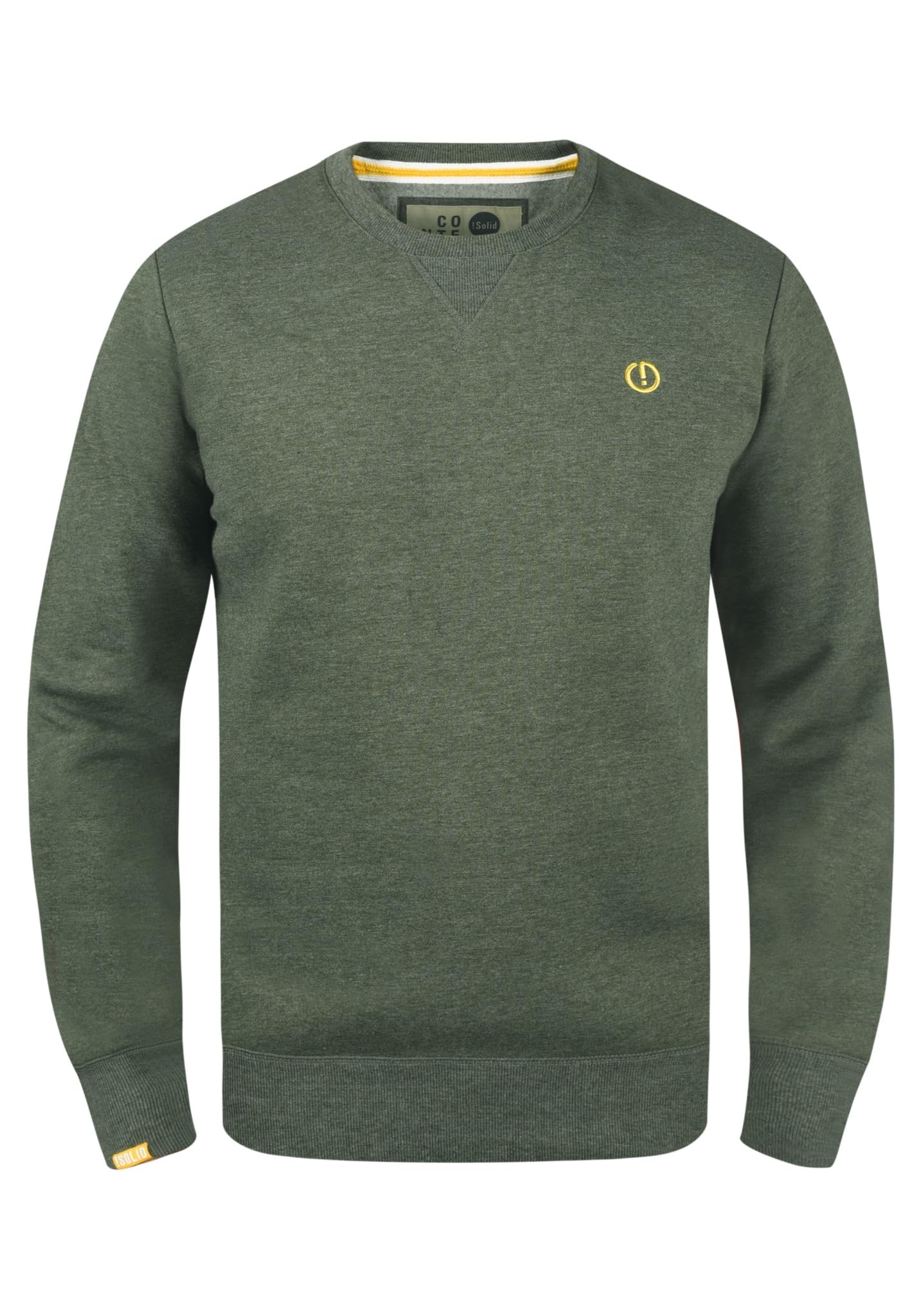 !Solid SDBenn Herren Sweatshirt Pullover Sweater mit Rundhals-Ausschnitt Rippbündchen Label-Details Baumwollmischung Regular fit