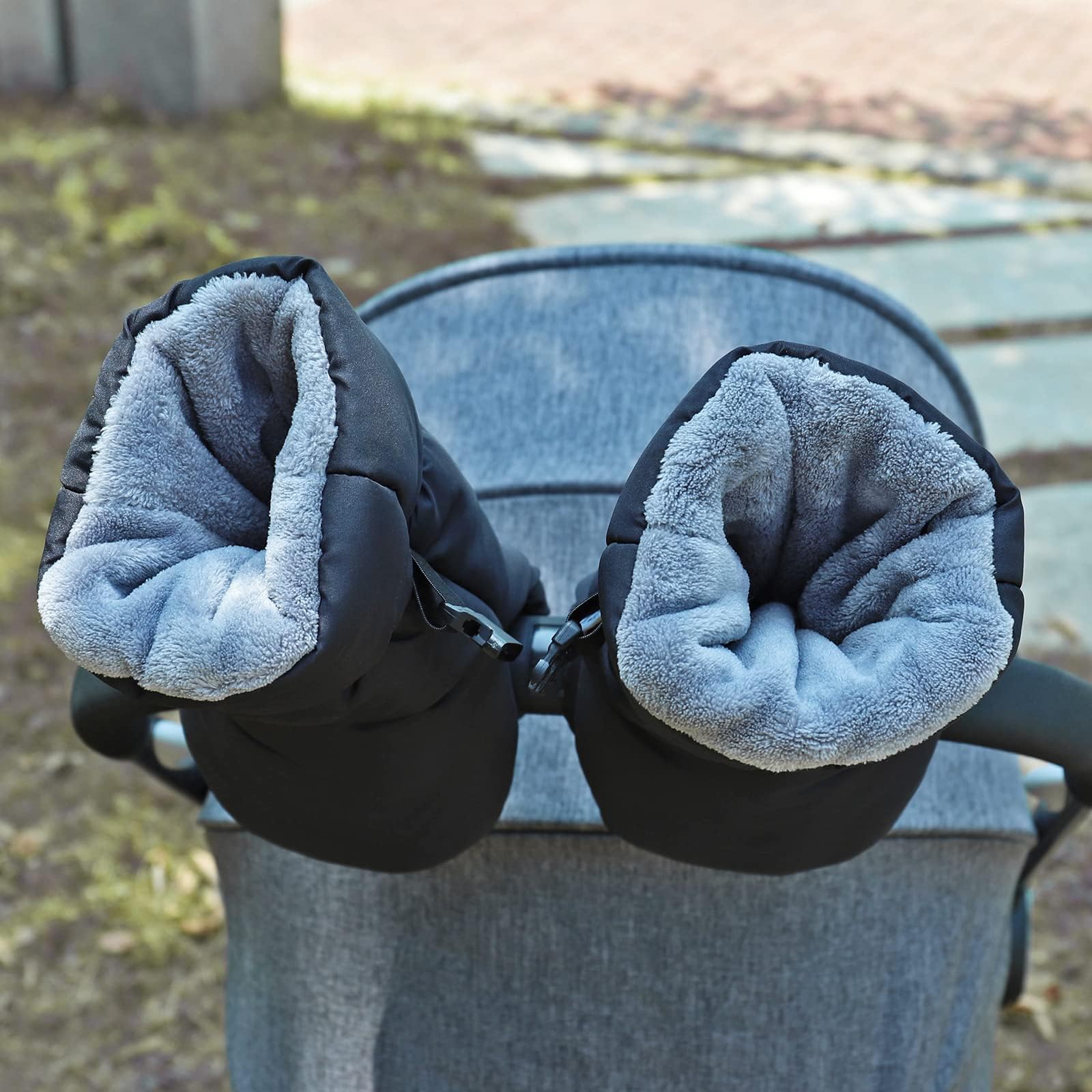 Orzbow Manoplas Carrito Bebe, Impermeables Guantes Para Carrito de Bebé De Invierno Paseo Para Todos Los Cochecitos de Bebé (Negro)