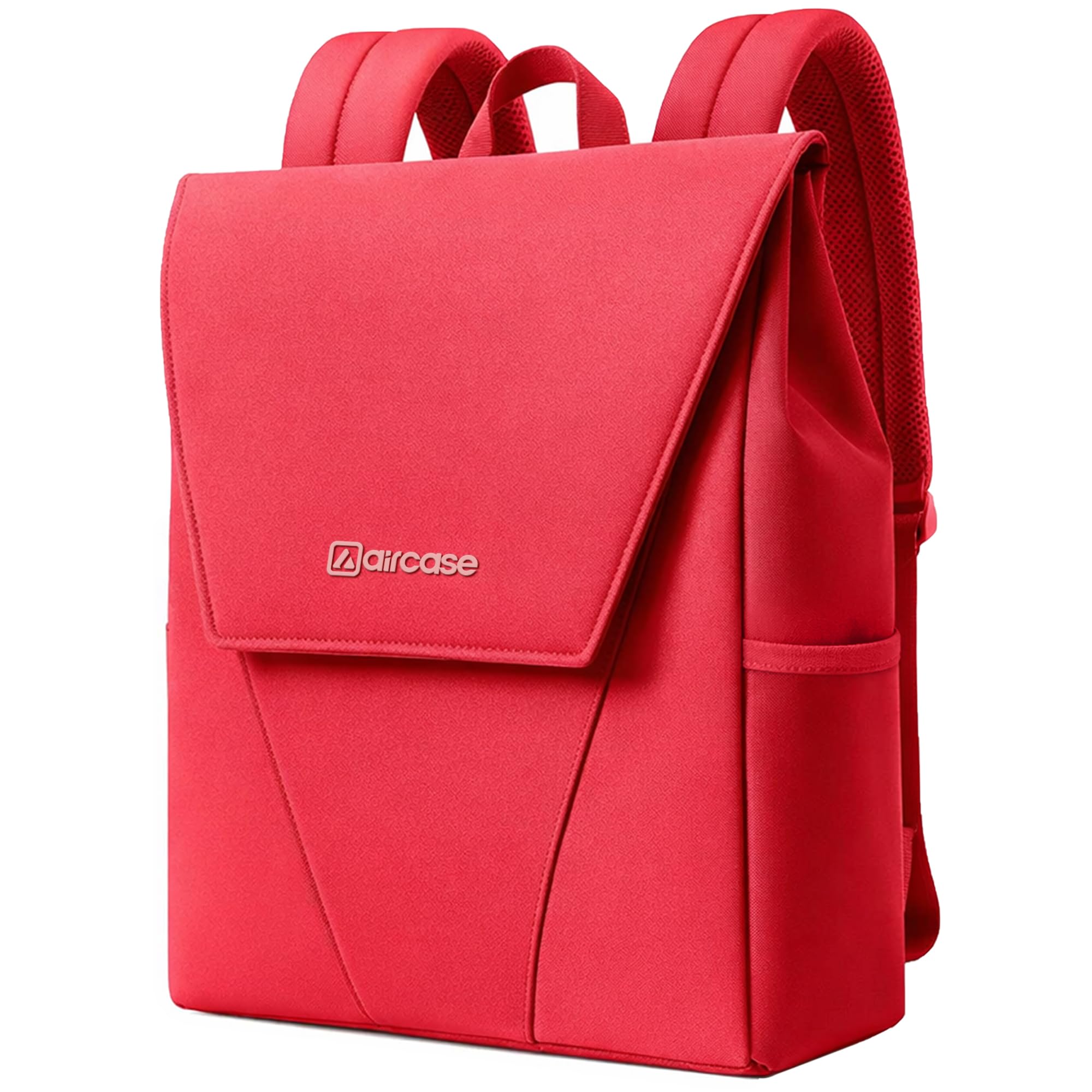AirCase Canvas Laptop Backpack for Women with Multiple Pockets, Padded Straps, 13L Capacity, Lightweight, Water-Resistant Bag for Travel, College, Office Use, Supports Laptops Up to 15.6 Inch (Red)-picture-23