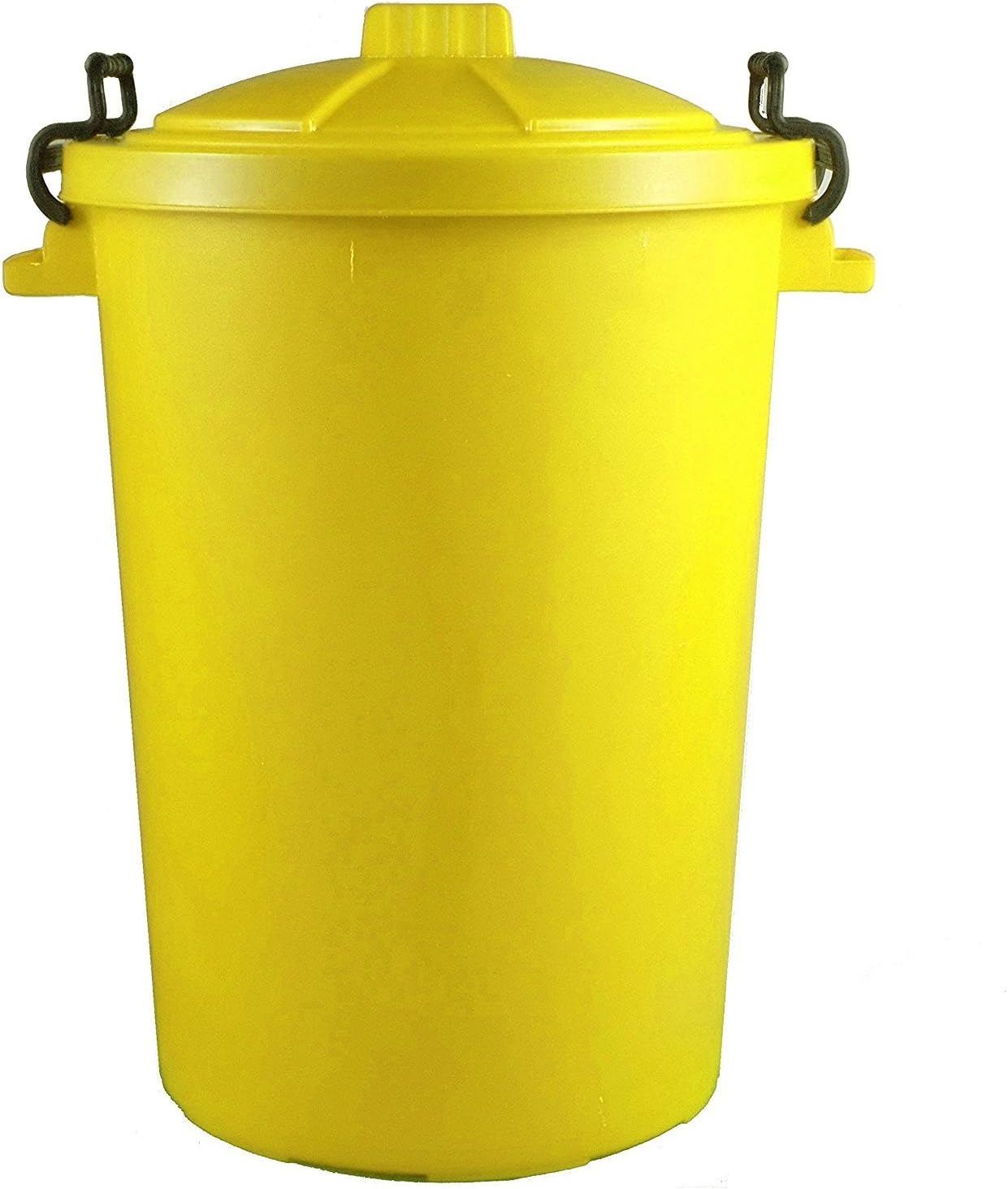 Srendi® YELLOW 85 Litre 85L Extra Large Colour Plastic Dustbin Garden