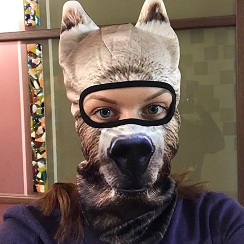 Vista 3 de AXBXCX 3D Animal Ears Balaclava Winter Warmer Face Mask for Skiing Snowboarding Snowmobile Halloween Christmas