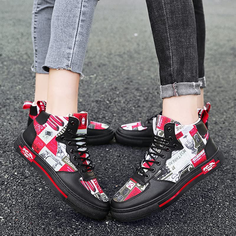 Autumn Women Shoes Couple Graffiti Print Casual Shoes Women High  