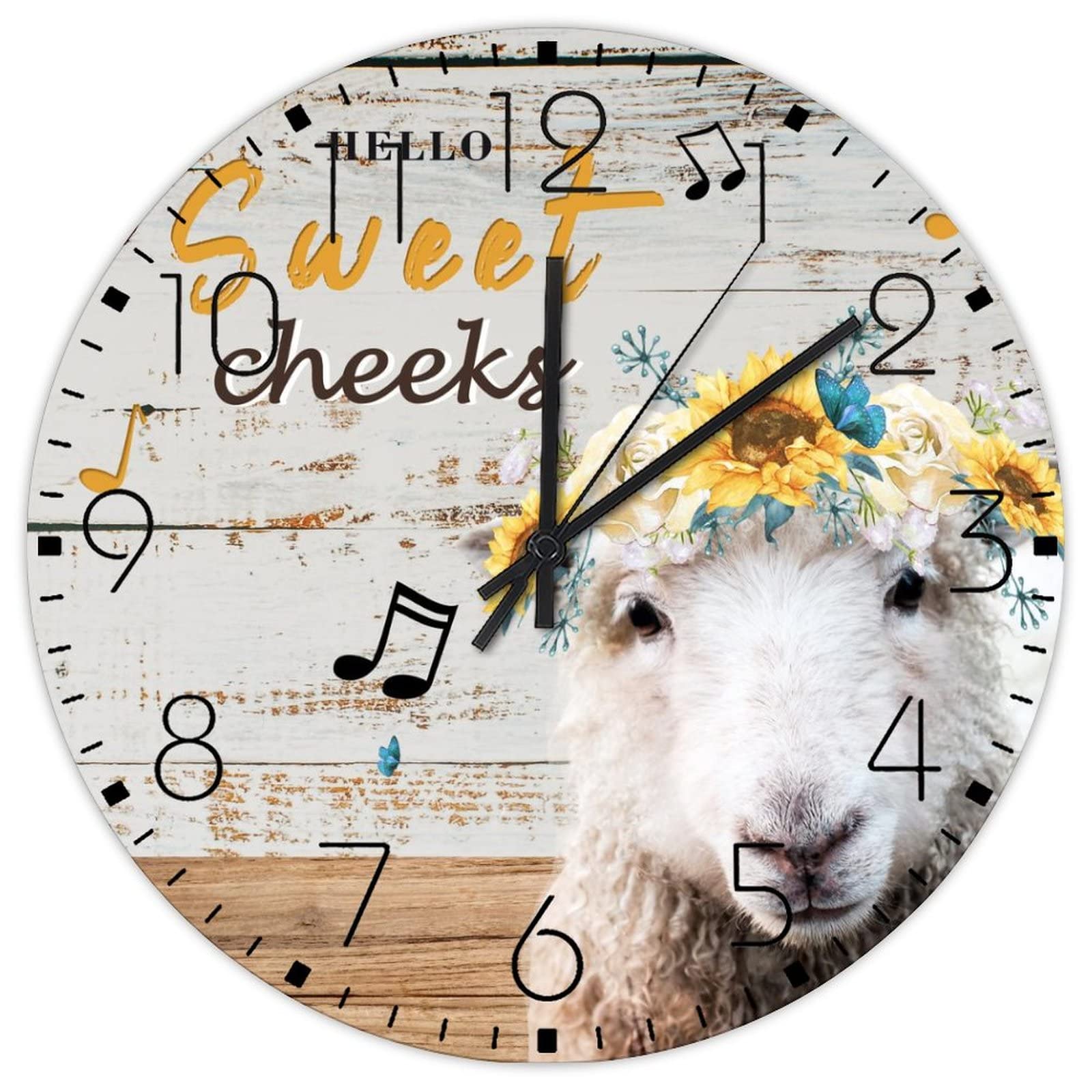 Horloge murale en bois 38,1 cm décoration pour salle de bain