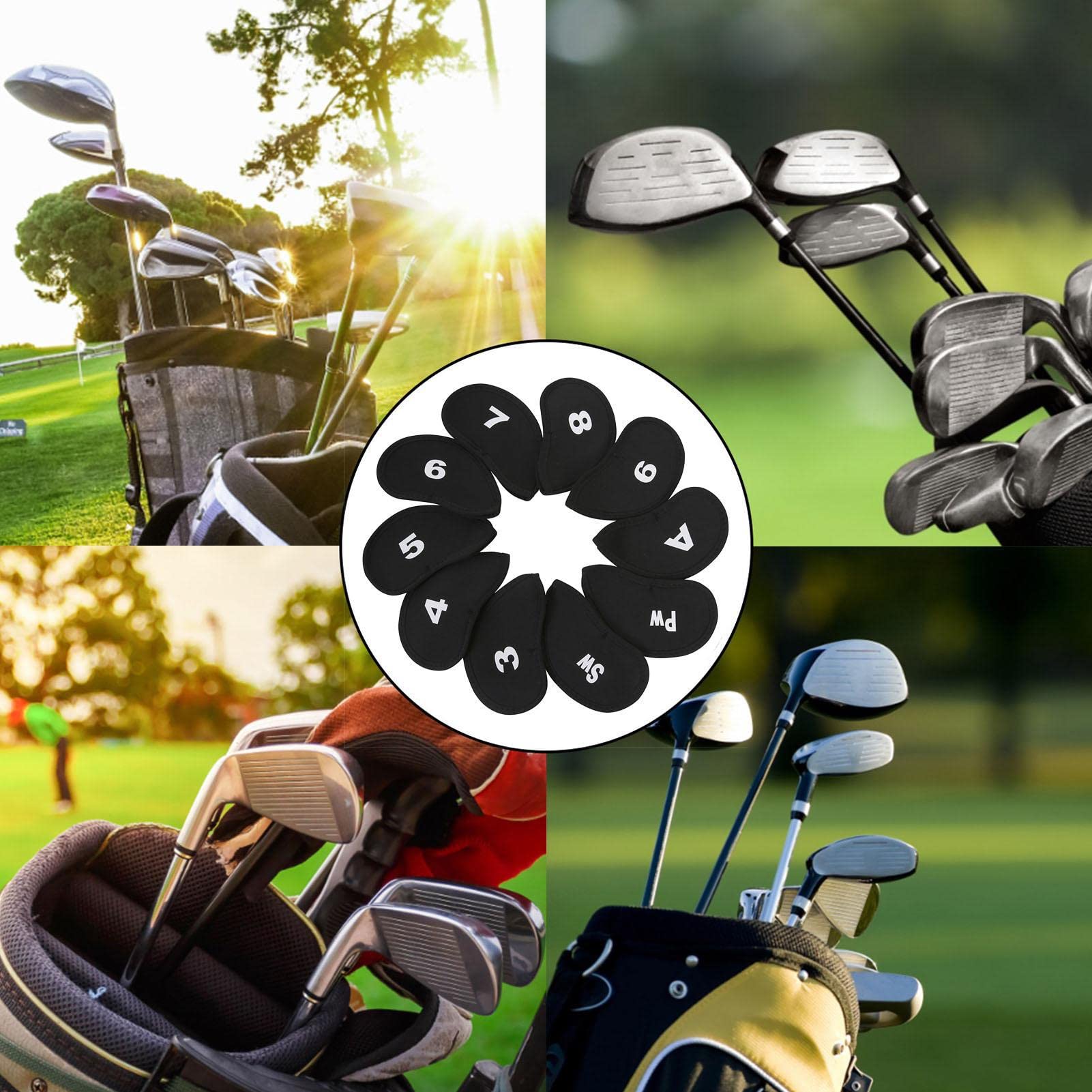 Cache-tête de golf | Étiquettes numérotées correspondantes pour protéger les clubs | Protections de club de golf, accessoires de protection élégants de golf pour hommes et femmes Bellv