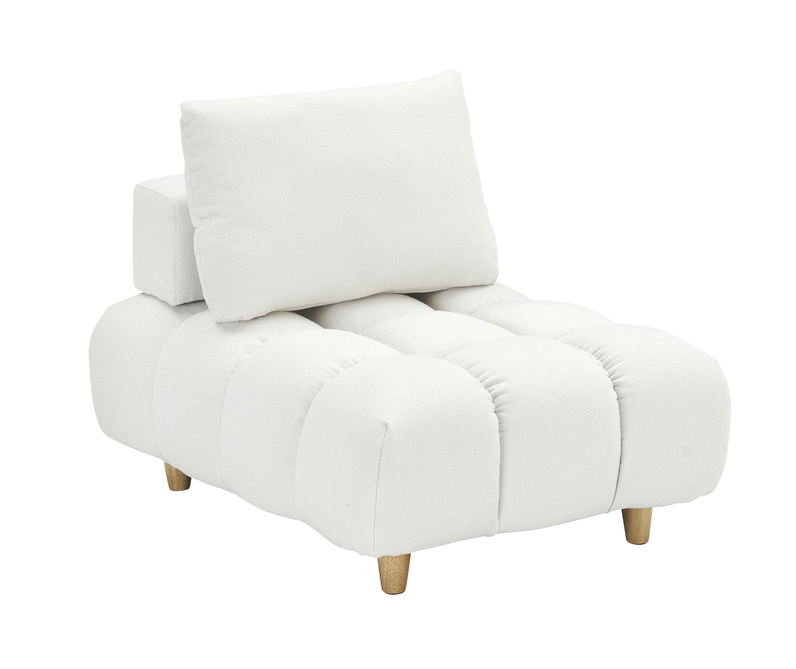 30in Teddy Fleece Small Sofa Mid-Century Modern Style with Independent Spring Cushion Metal Legs Trim for Small Spaces