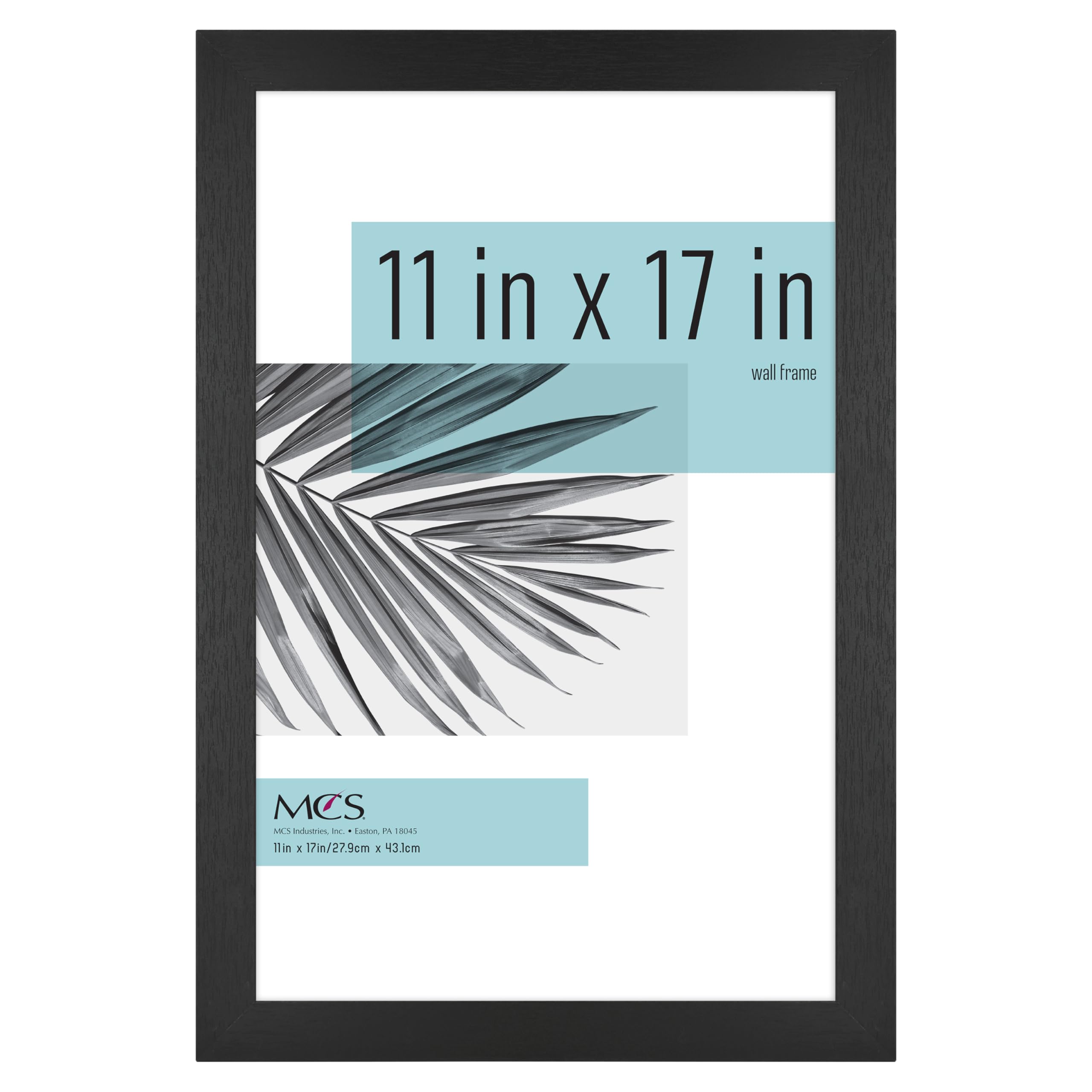 MCS Studio Gallery 11x17 Picture Frame Black Woodgrain Shatter Resistant Glass, Rectangle Photo Frame for Photos, Posters & Art Prints (1-Pack)