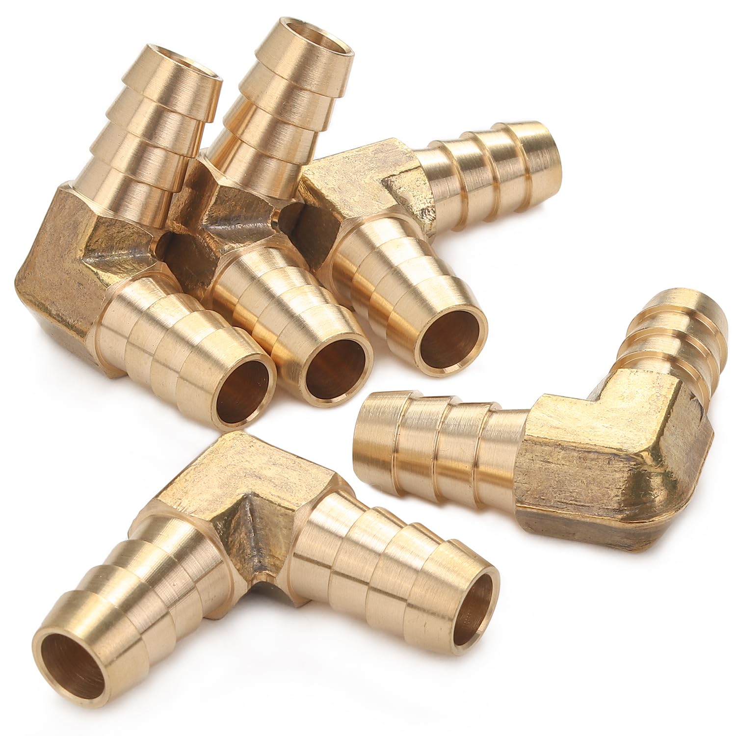 Ltwfitting Hose Id 1 : 3/8, Hose Id 2 : 3/8(10Mm) 90 Deg Elbow Brass Barb Fitting 3/8-Inch X3/8-Inch(10Mm) Hose Id Air/Water/Fuel/Oil/Inert Gases (Pack Of 5)