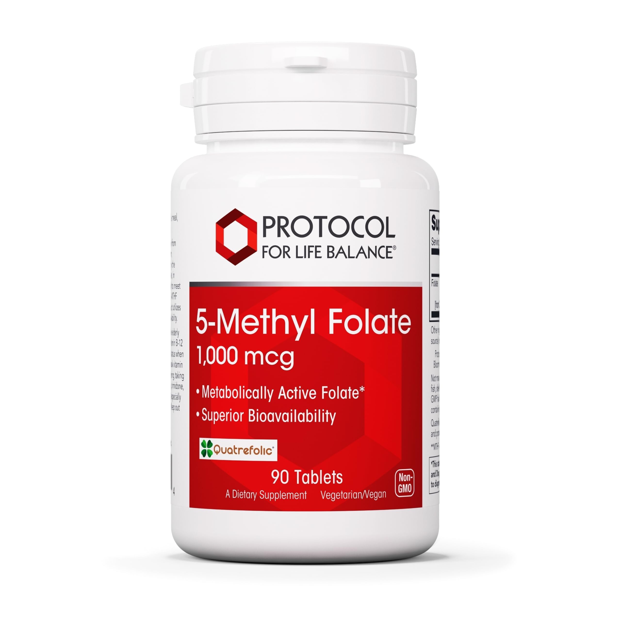 PROTOCOL FOR LIFE BALANCE 5-Methylfolate 1,000 mcg, Brain, 90 Tabs 90 Count (Pack of 1)