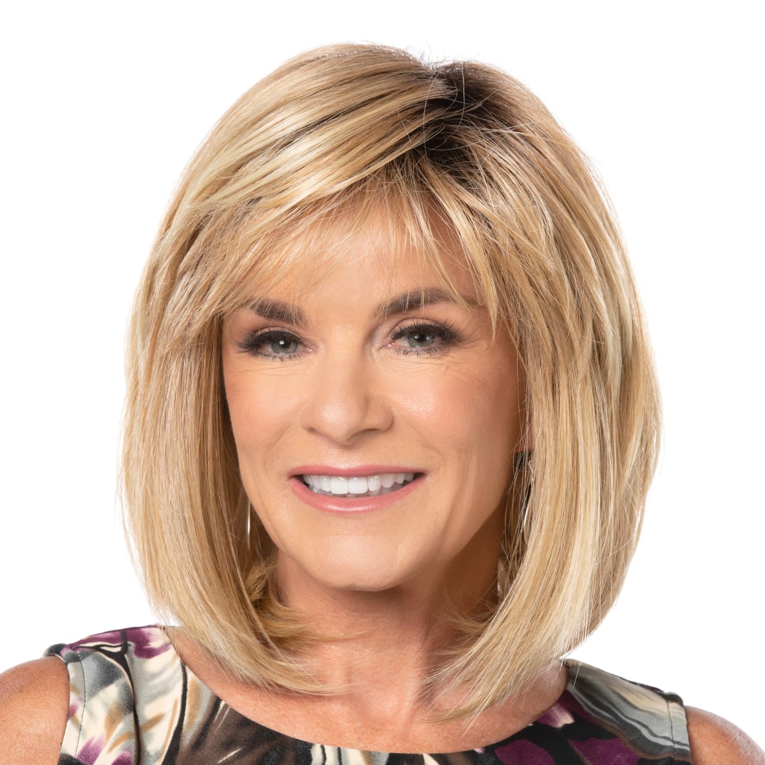 Toni Brattin Whisper Wig - Collar-Length Bob with a Diagonal Bang and a Sleek Sculpted Shape - Heat-Friendly Synthetic Fiber Looks & Feels Natural - Adjustable