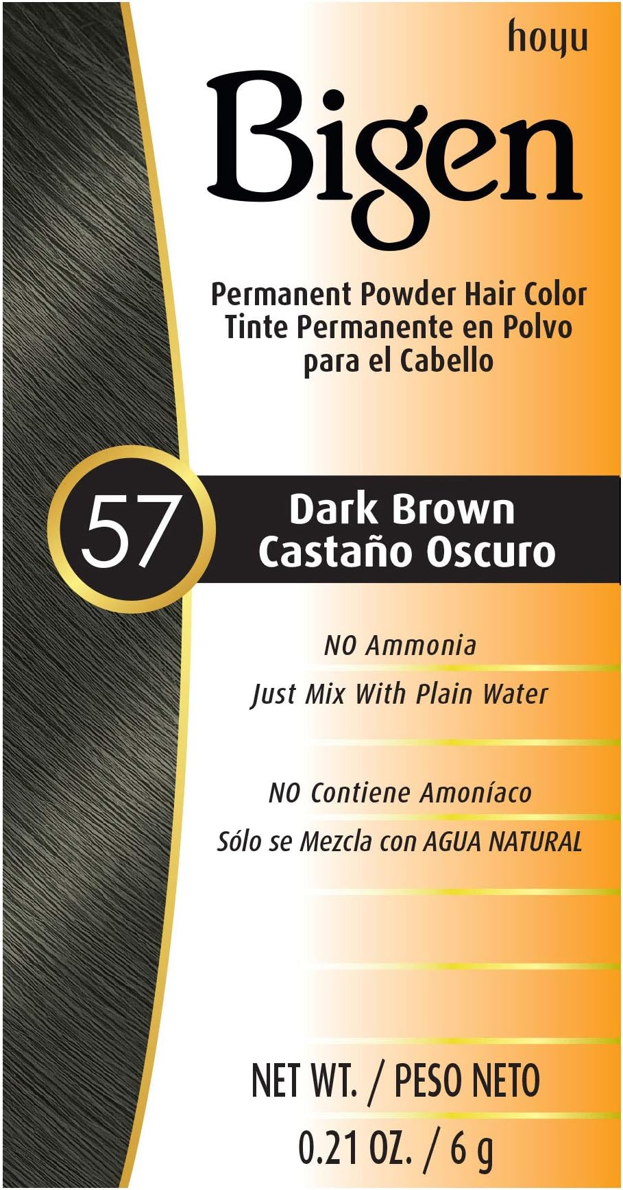#57 Dark Brown Bigen Permanent Powder - 6 Pack
