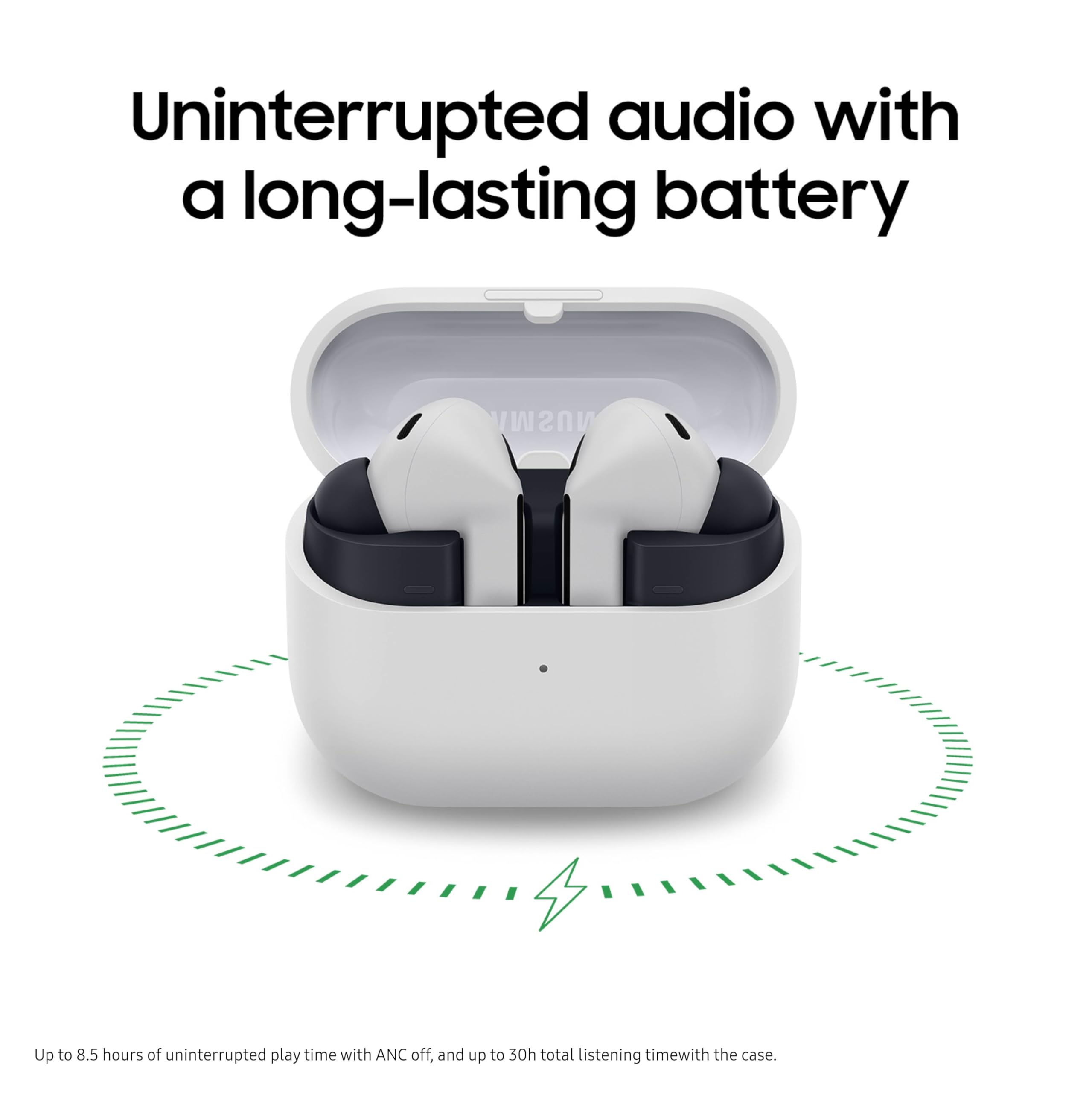 SAMSUNG Galaxy Buds 3 FE (2025) True Wireless Bluetooth Earbuds, Active Noise Cancellation, Powerful Sound, Clear Calls, Long Lasting Battery, Hands Free AI, Black [US Version, 2 Year Warranty]