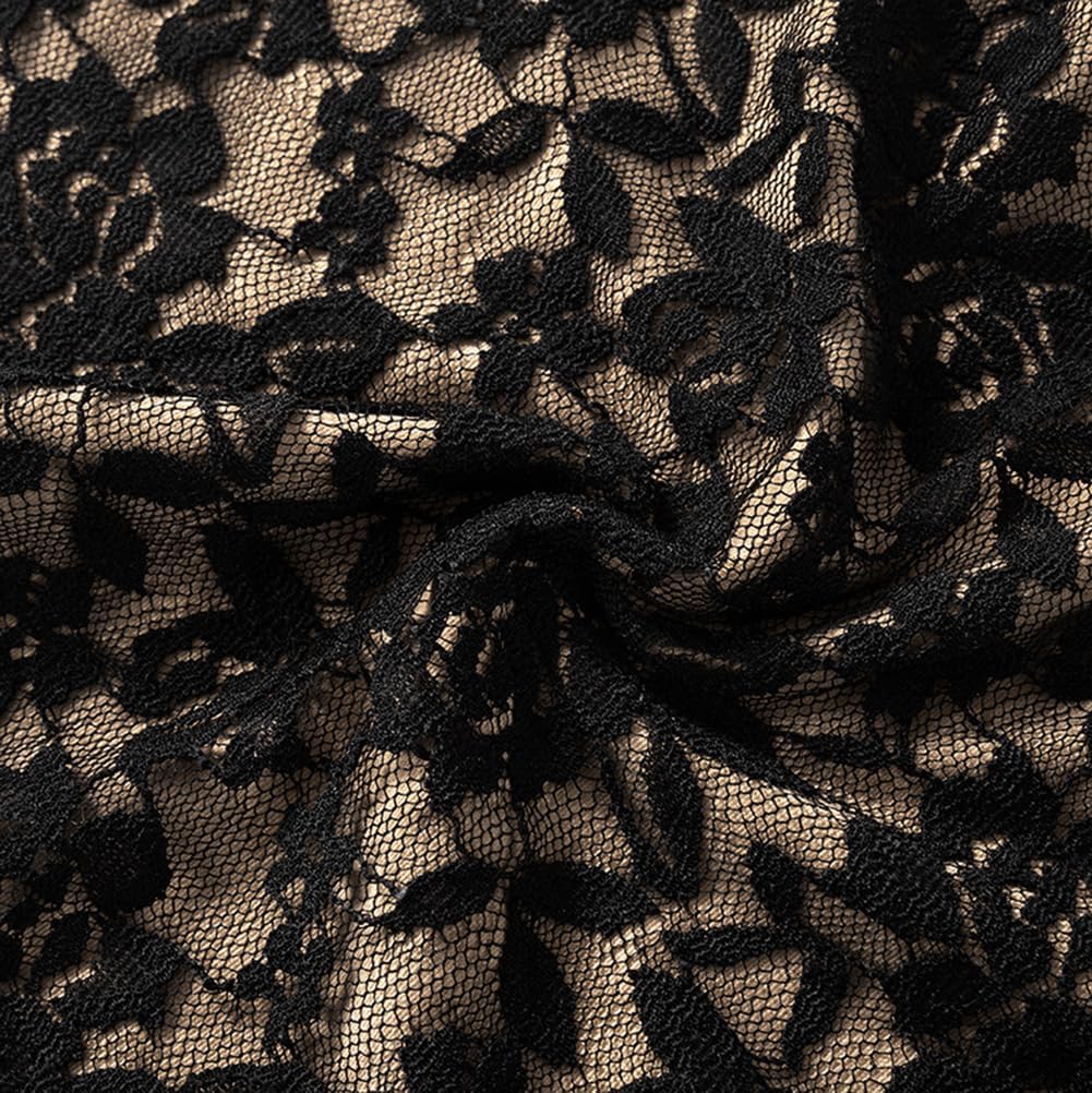 Women's Black Off Shoulder Crop Top See Through Lace Tee Shirt Blouse Backless Bodycon Corset T-Shirt Streetwear - Image 6