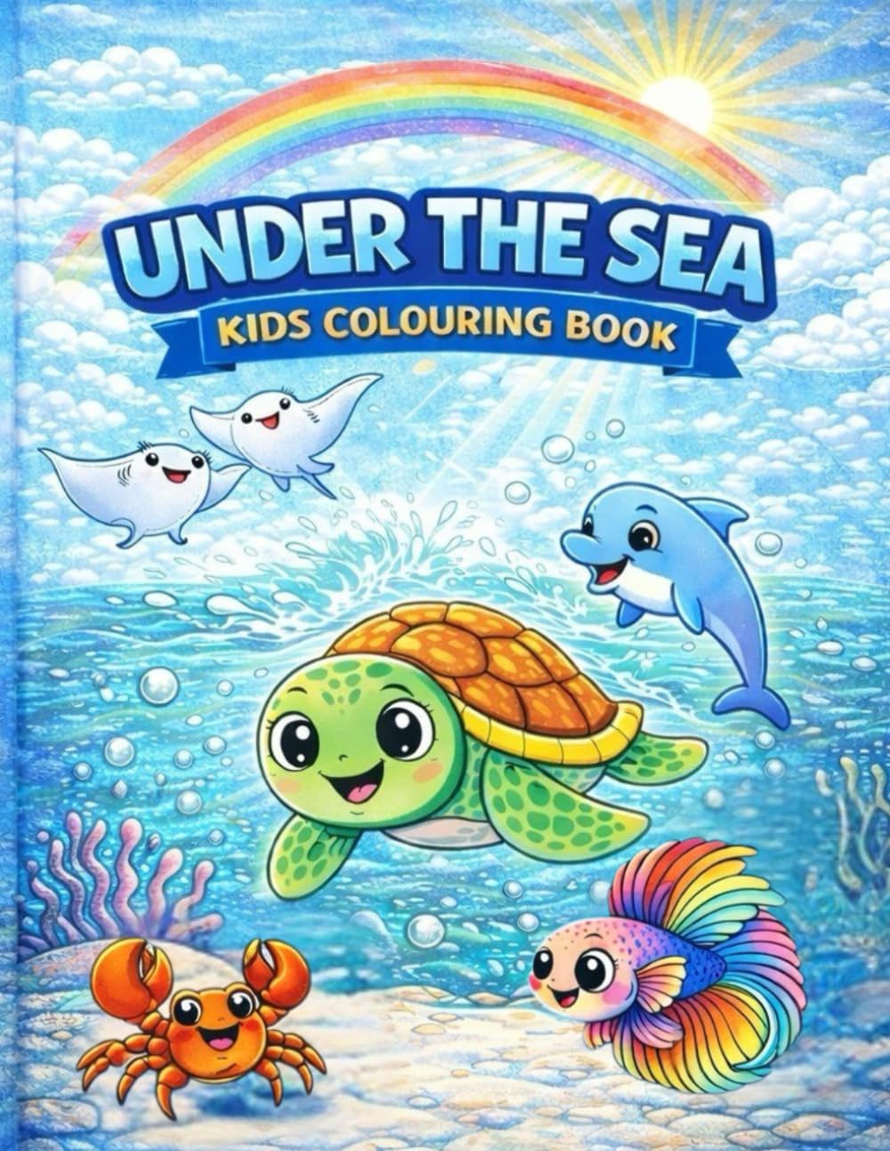 Under the Sea - Kids colouring book: Cute Sea Animals for Little Artists
