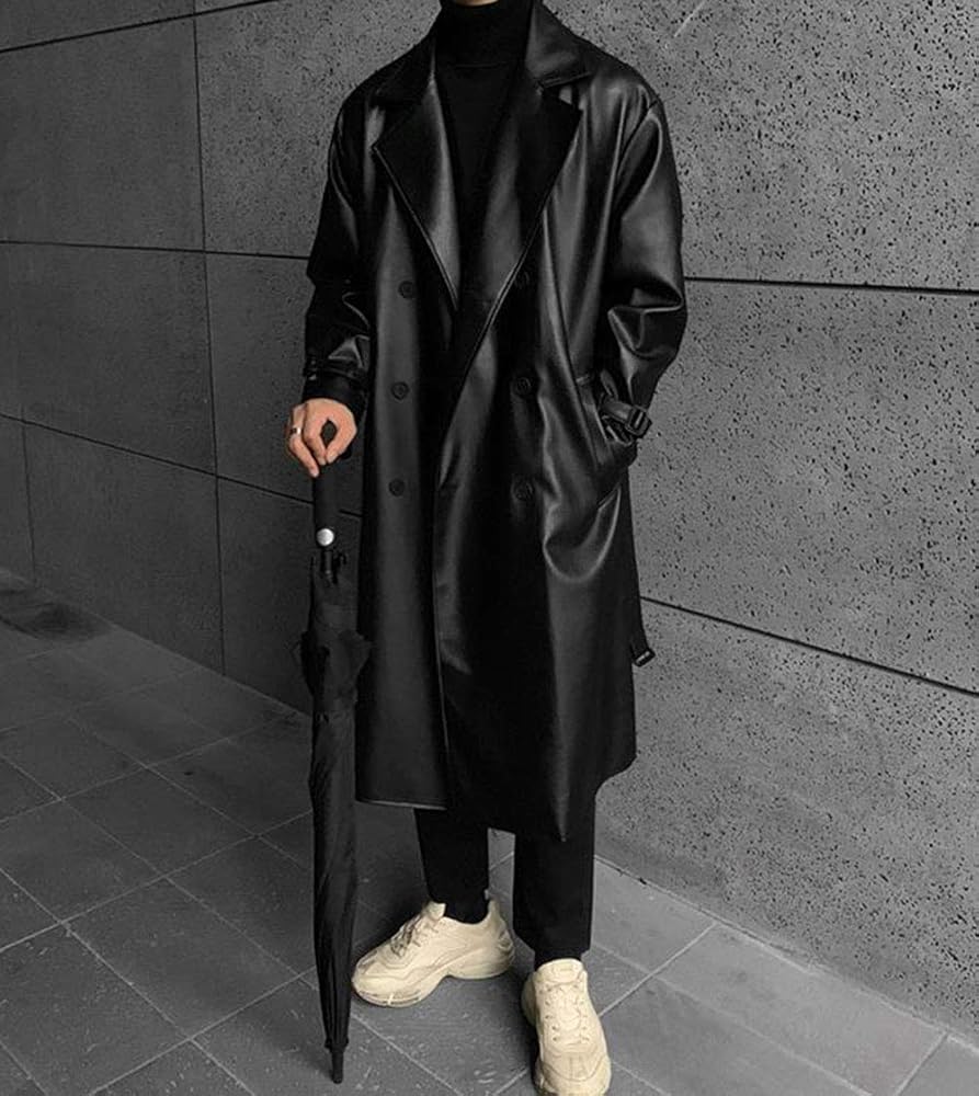 希少 レザー トレンチ ロング コート メンズ 春服 韓国製 楽天市場】スプリングコート メンズ レザー ロング丈