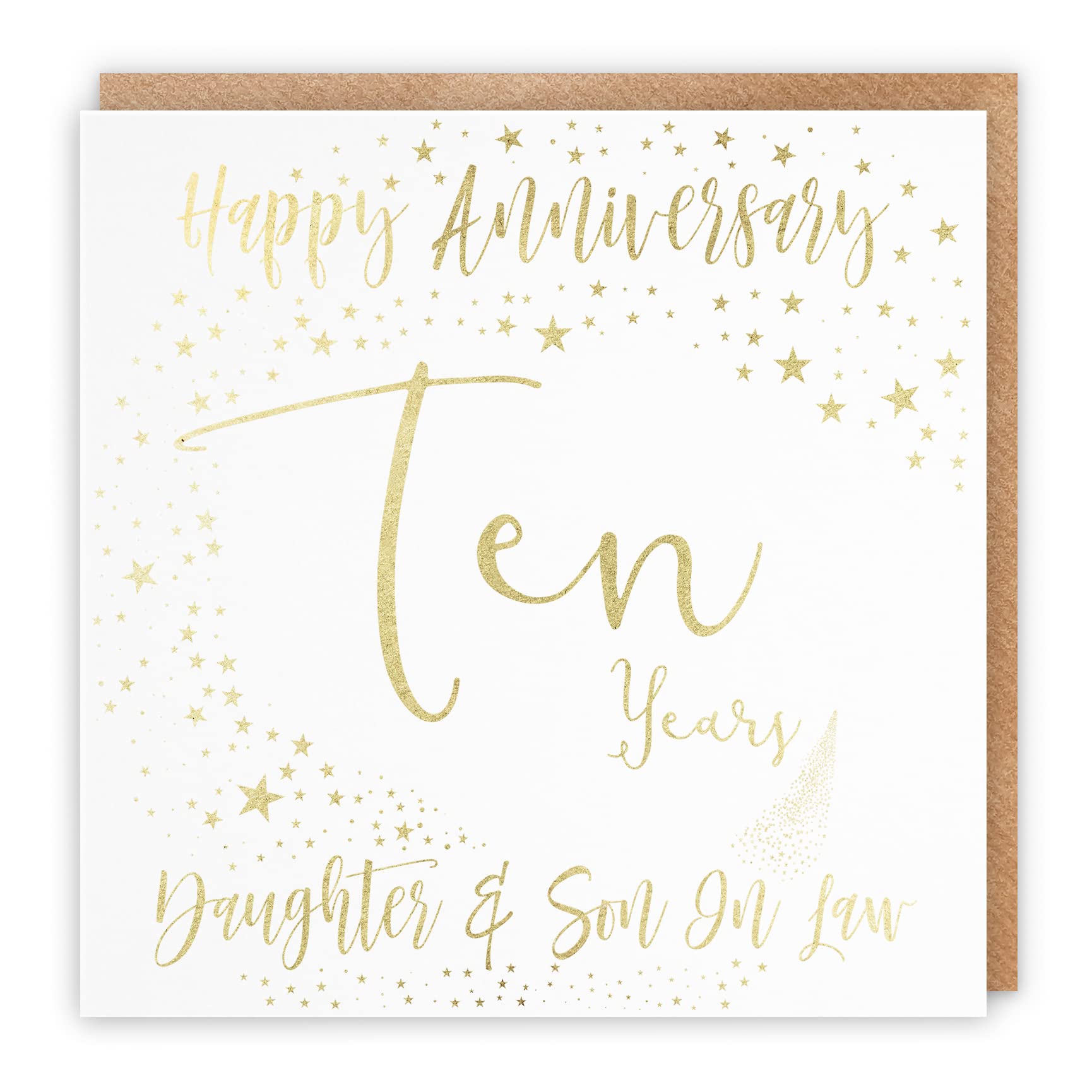 Hunts England – Daughter And Son In Law 10th Anniversary Card – Gold ...