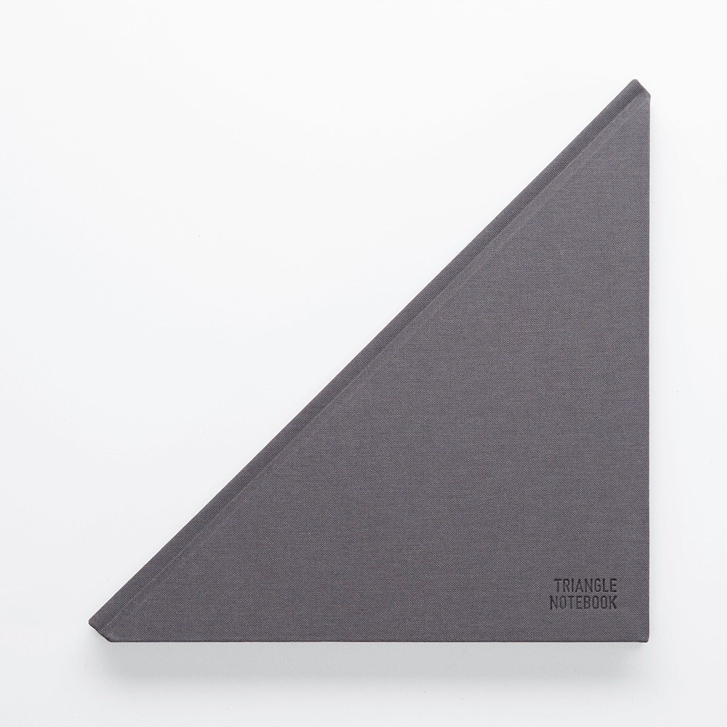 Carnet de notes triangulaire gris en tissu rigide au design unique chic