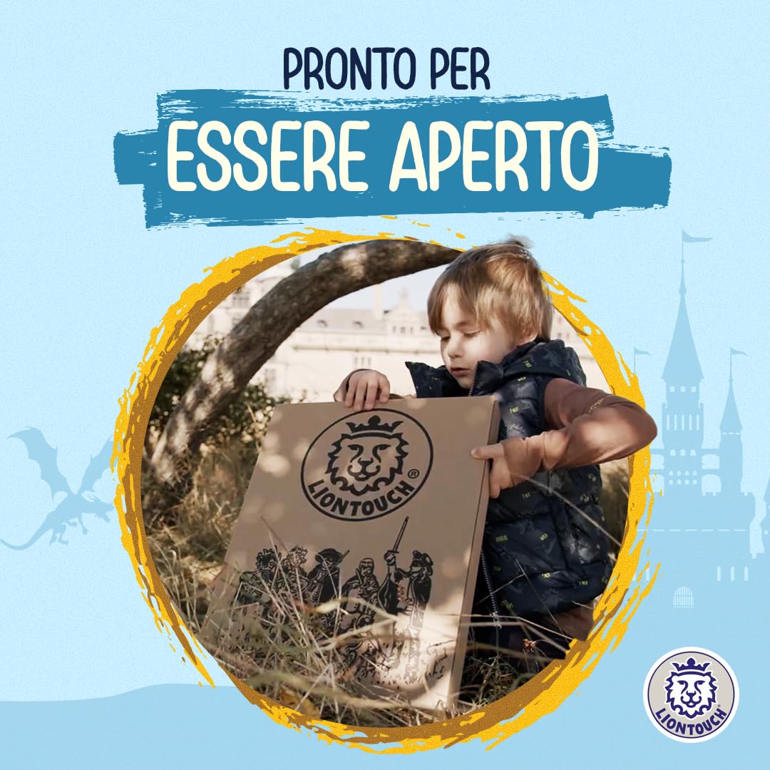 Liontouch - Spade Scudi ASCE da Cavaliere in Gommapiuma, Blu e Rosso | Set per Battaglie per Bambini, 3-8 Anni | Armi Medievali Giocattolo Sicure | Gioco di Ruolo |Travestimenti e Costumi per Bambini