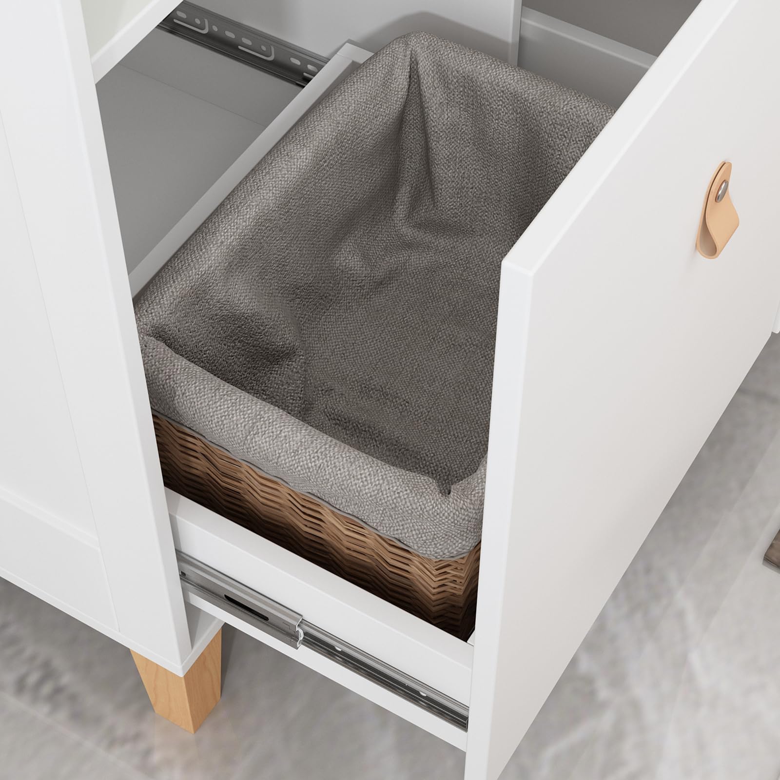 Cómoda cambiador con cambiador, mesa cambiador, cómoda con 5 cajones, con protección antivuelco, cambiador, cambiador con 5 cajones, estante cambiador con muchos cajones, MDF, blanco, 116 cm x 46 cm x
