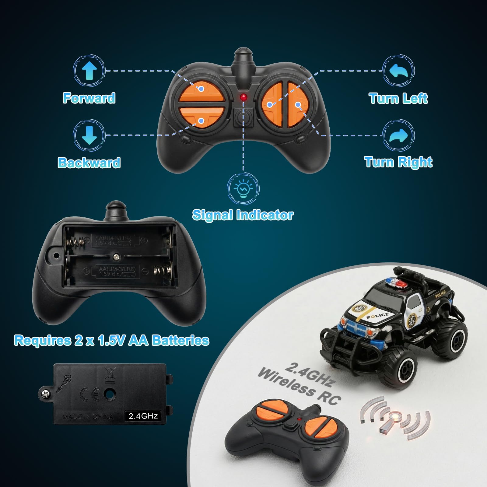 Amazon.co.jp: Pup Go ミニリモートコントロールパトカー おもちゃ 3~7 