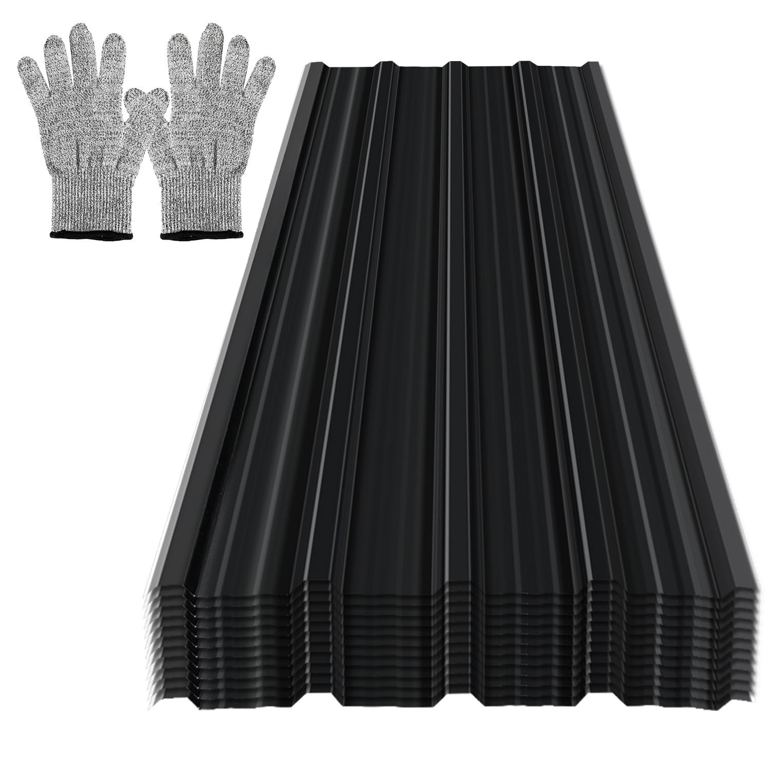 Chapa trapezoidal (36 unidades, 129 x 46 cm, 21 m²), color | Chapa de techo galvanizada ondulada para techo de 0,25 mm, resistente a la intemperie, adecuada para cobertizos de jardín