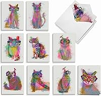 Vista 10 de The Best Card Company Juego surtido de cajas de tarjetas de felicitación en blanco, incluye 20 tarjetas + sobres, 10 diseños únicos, perfecto