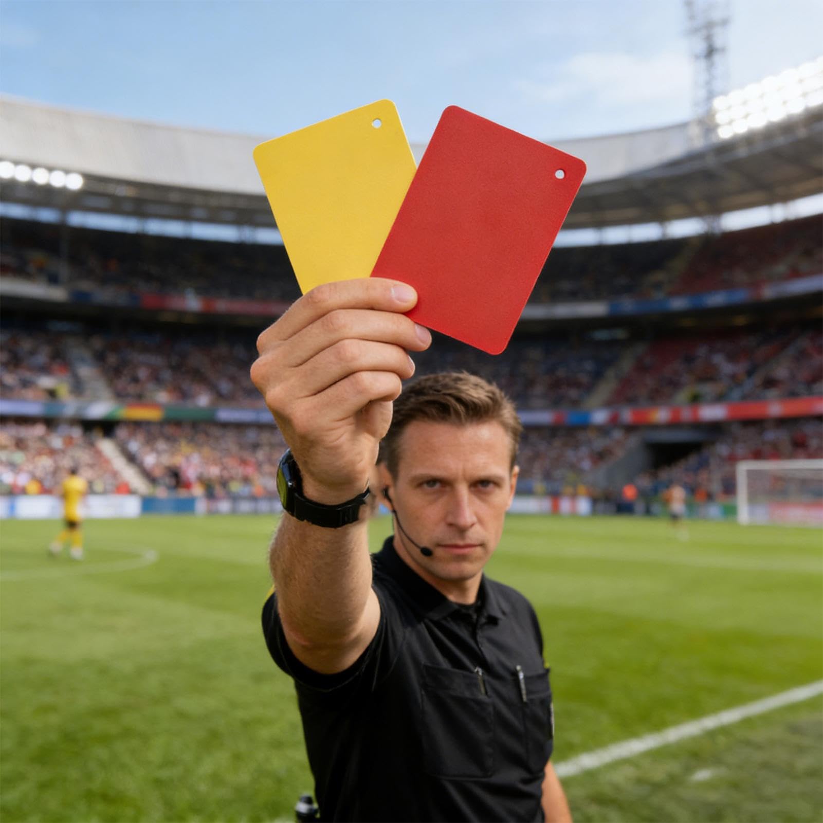 Tarjetas de Advertencia para Árbitro | Accesorios de Arbitraje de Competición | Tarjetas de Fútbol en Colores Rojo, Amarillo y Verde | para Competición, Entrenamiento, Entretenimiento, Campo y Área de