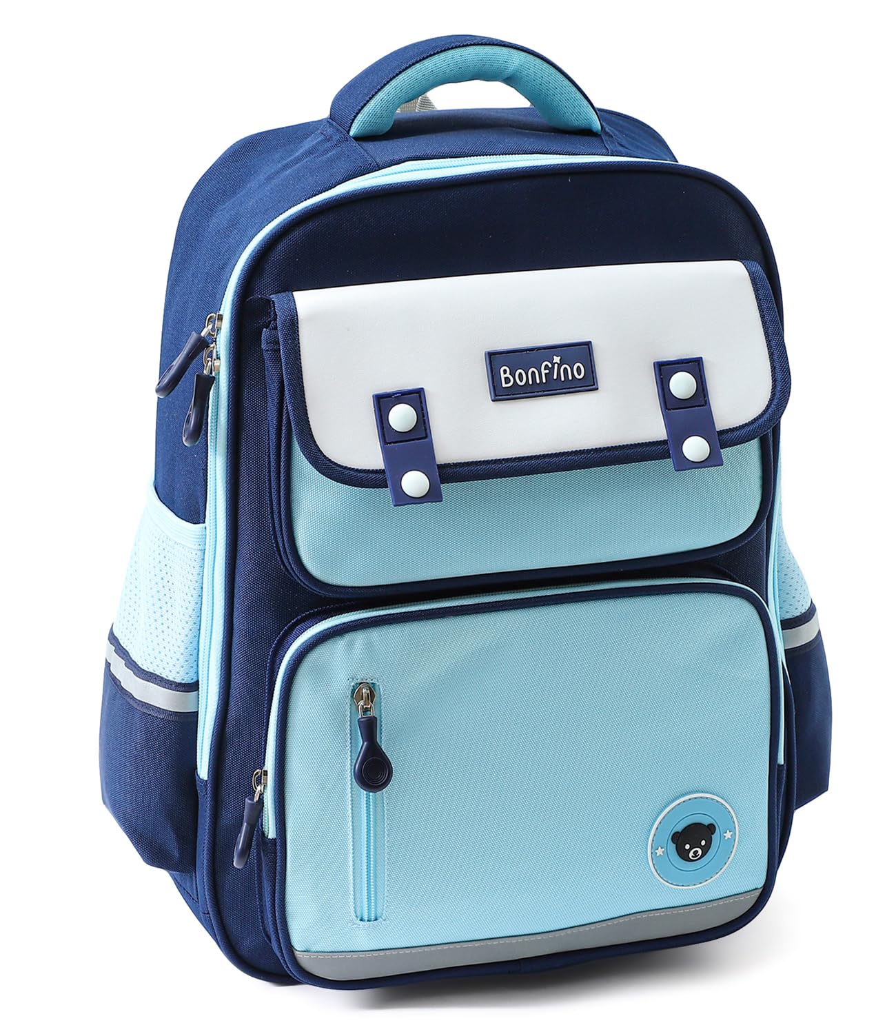 Premium Bear Patch Themed Backpack for Kids, School Bag for Boys & Girls, Comfortable & Lightweight Shoulder Backpack for Children, Multi-Pocket Bag for 6 Years+ Kid-image-0