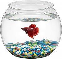 Vista 1 de Tazón de plástico de 1 galón, tanque Betta de pez dorado redondo transparente inastillable, pequeño jarrón de burbujas para centro de mesa, tarro