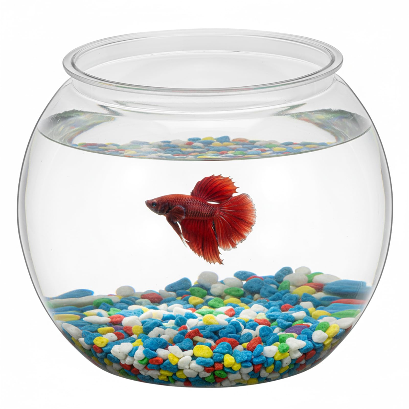 1 Gallon Plastic Fish Bowl, Shatterproof Clear Round Goldfish Betta Tank, Small Bubble Bowl Vase for Centerpiece, Candy Jar, Carnival Game & Party Drink Container