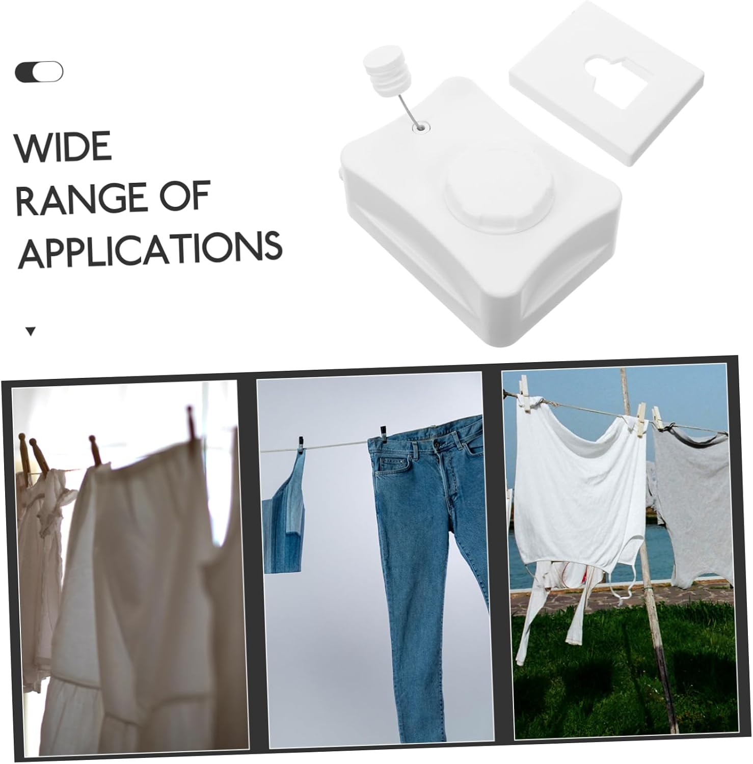 Uonlytech Retractable Clothesline Indoor Outdoor Laundry Line Easy Installation Without Drilling Portable Drying String for Versatile Use Any Wall Surface