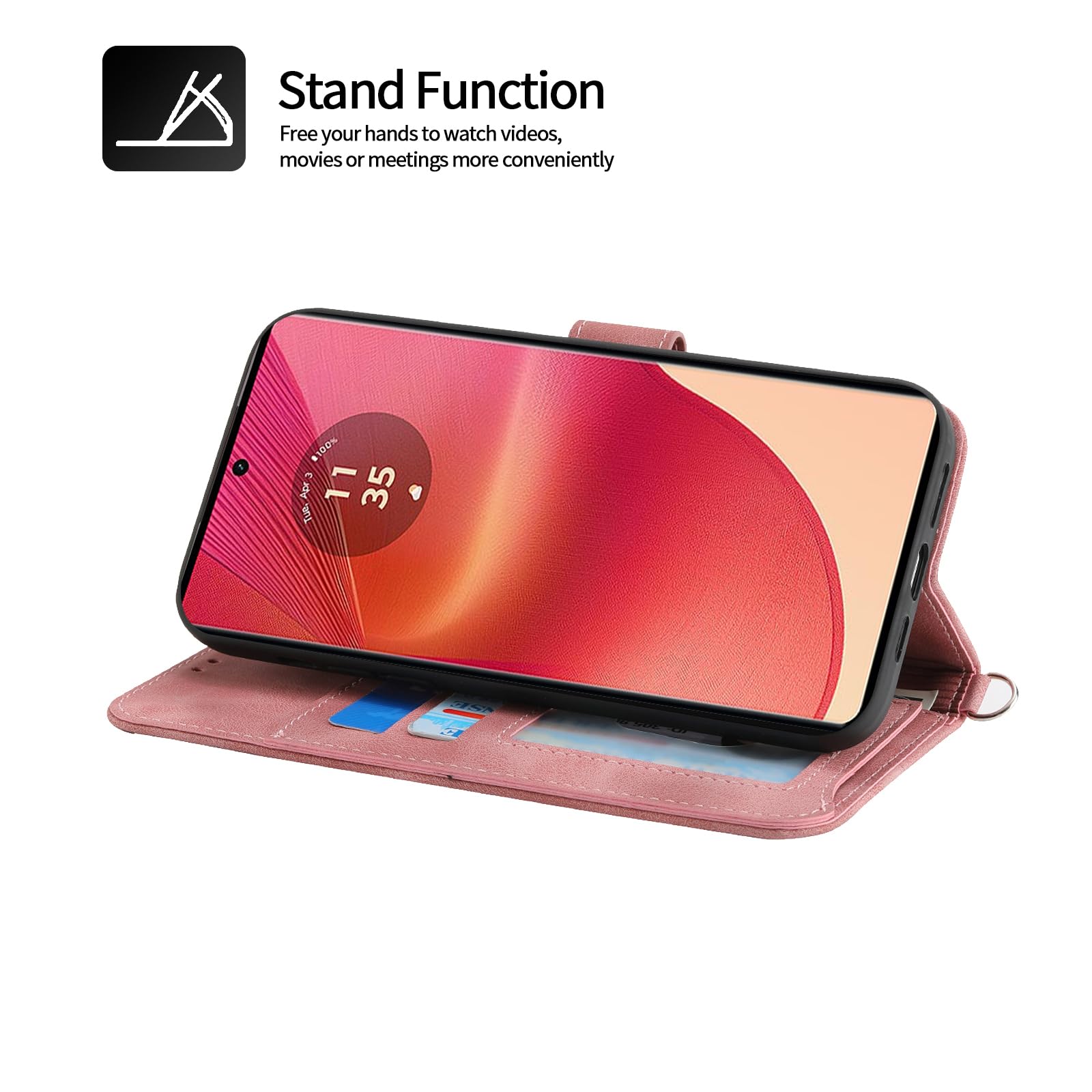 Auslbin Flip-Hülle Für Motorola Edge 50 Neo 5G – Mit 5 Kartenfächern & Blumen-Design (Braun)