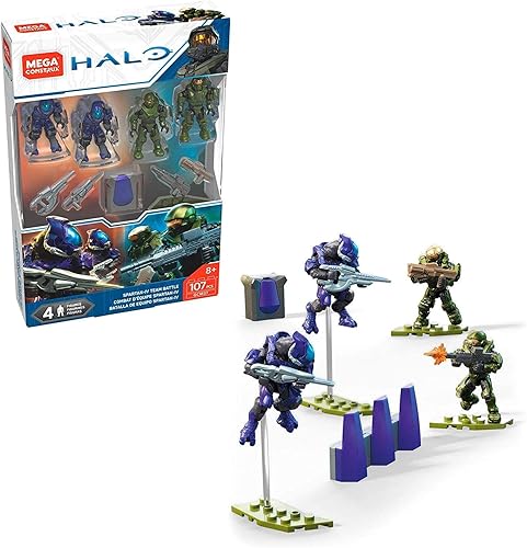 Mega Construx Halo Spartan-IV Team Battle Micro - Juego de construcción de figuras de acción
